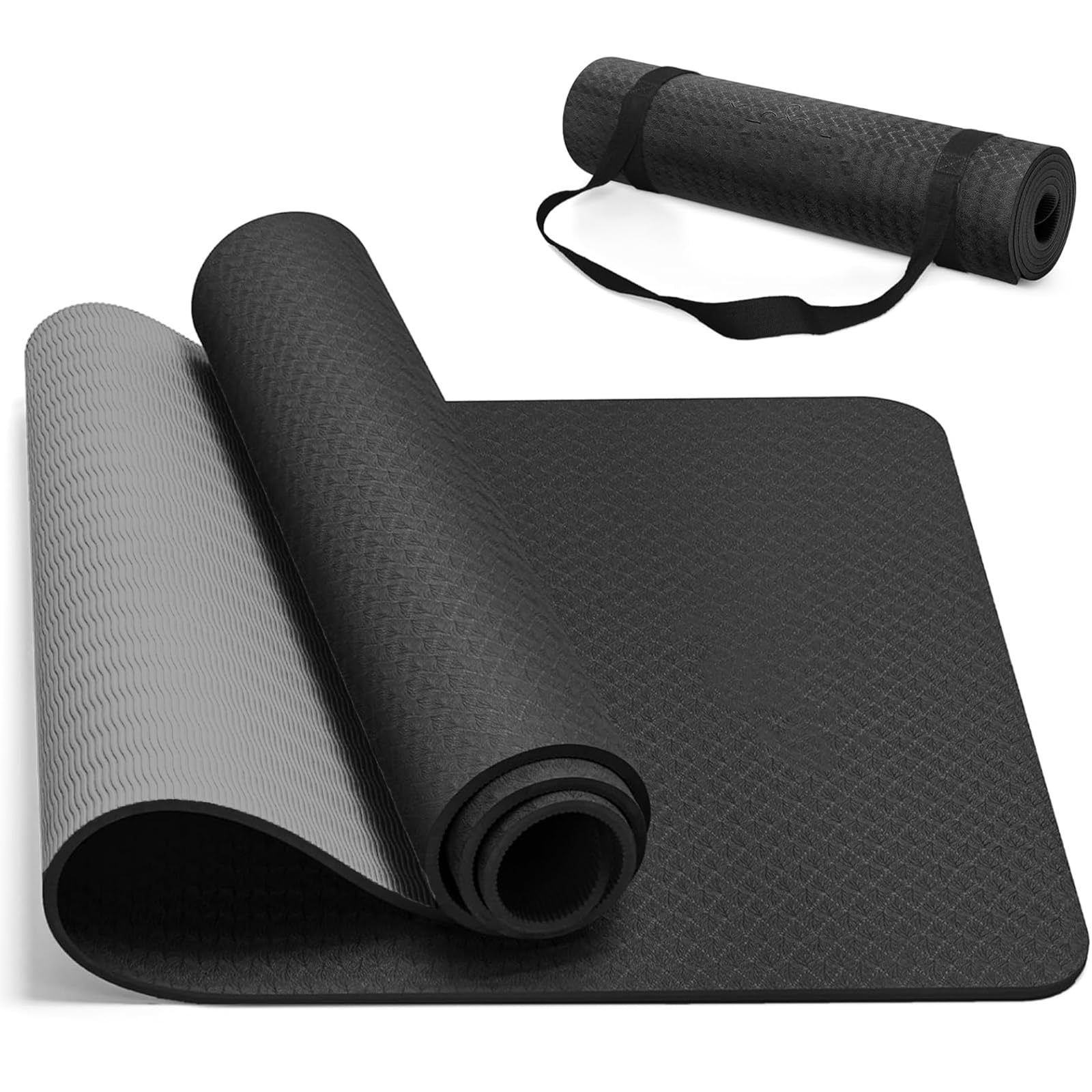 183x61CM Tapete de Yoga Antideslizante,Tapete para Ejercicio TPE Ecológico