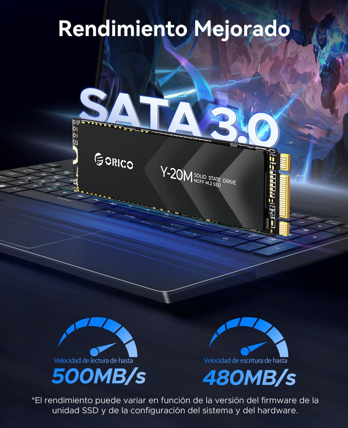 ORICO M.2 2280 SATA SSD, 512 GB M.2 interno SSD con llave B+M para computadora de computadora/portátil, SATA III 6Gbps NGFF unidad de estado sólido bajo consumo de energía (PCIe NVMe incompatible) -