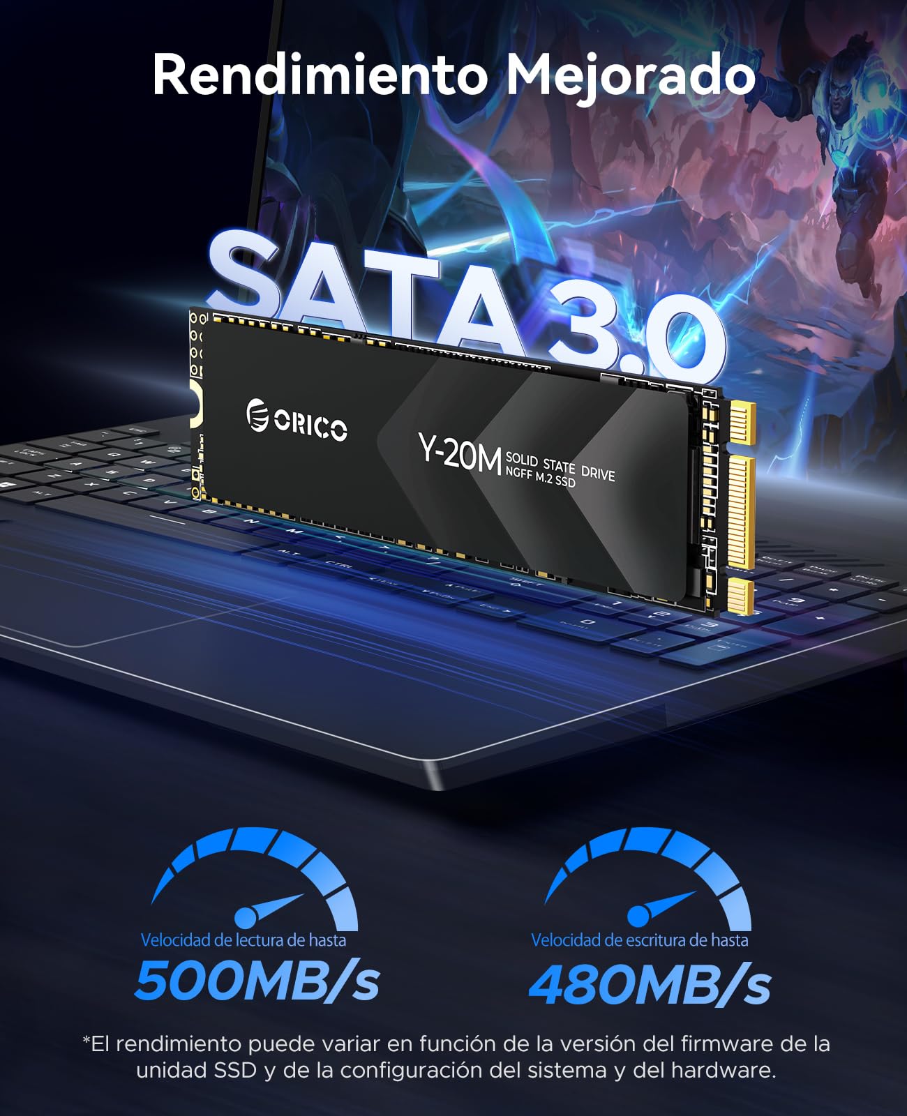 ORICO M.2 2280 SATA SSD, 512 GB SSD M.2 Interno con Llave B+M para computadora de computadora/portátil, SATA III 6Gbps NGFF Unidad de Estado sólido bajo Consumo de energía (PCIe NVMe Incompatible)