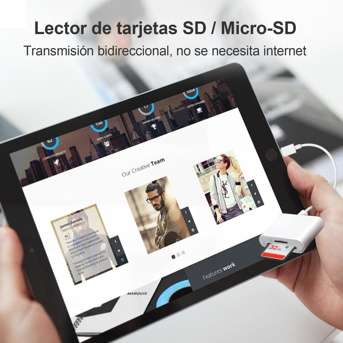 Kammoy Lector de Tarjetas SD/Micro SD para iPhone/iPad (256 GB 4K HD) Compatible con Micro SD/Micro SDXC/Micro SDHC/SDXC/SDHC/MMC-Micro/RS-MMC