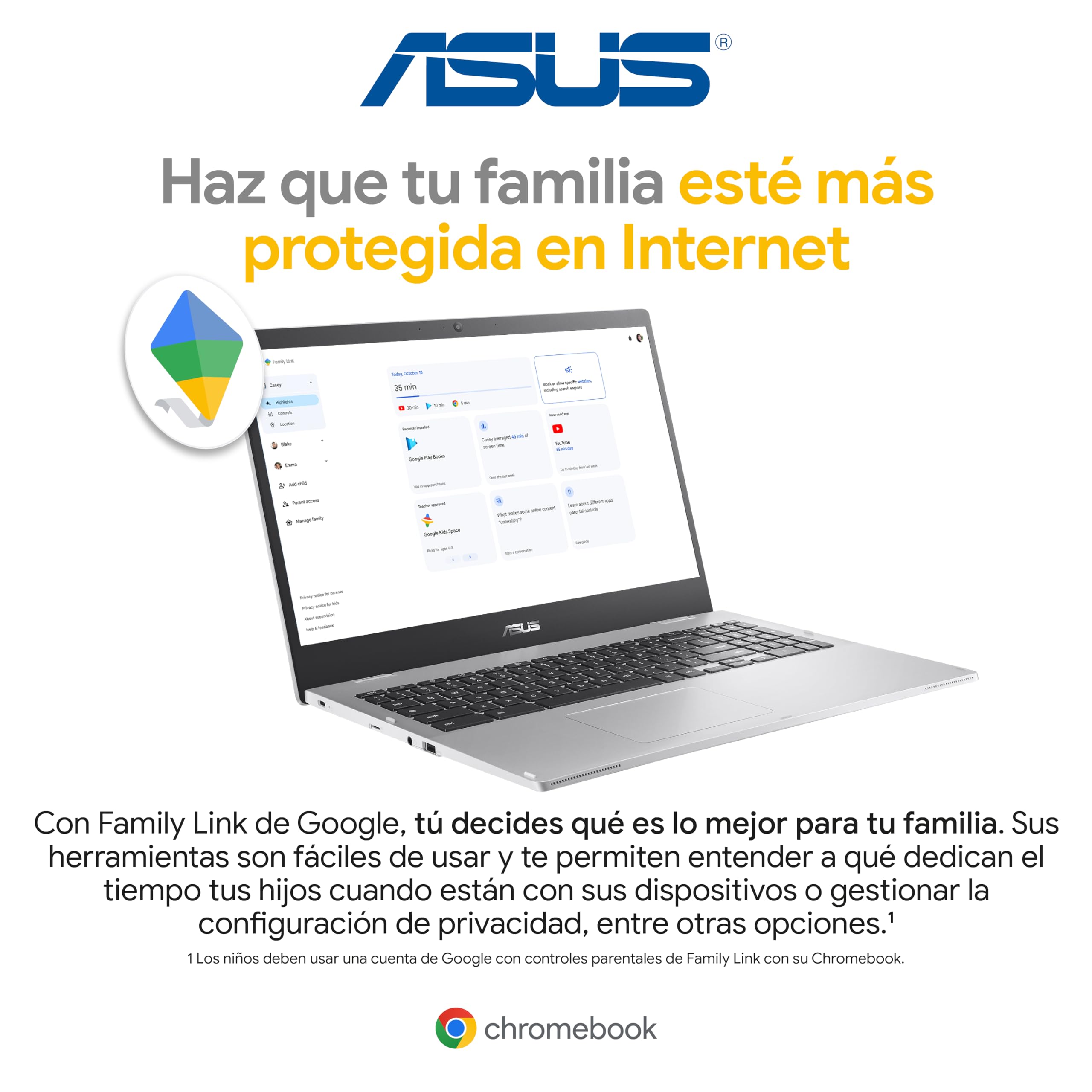 ASUS Laptop Chromebook CX1500 | Intel Celeron 8GB RAM 128 GB | (Garantía y Servicio en México)