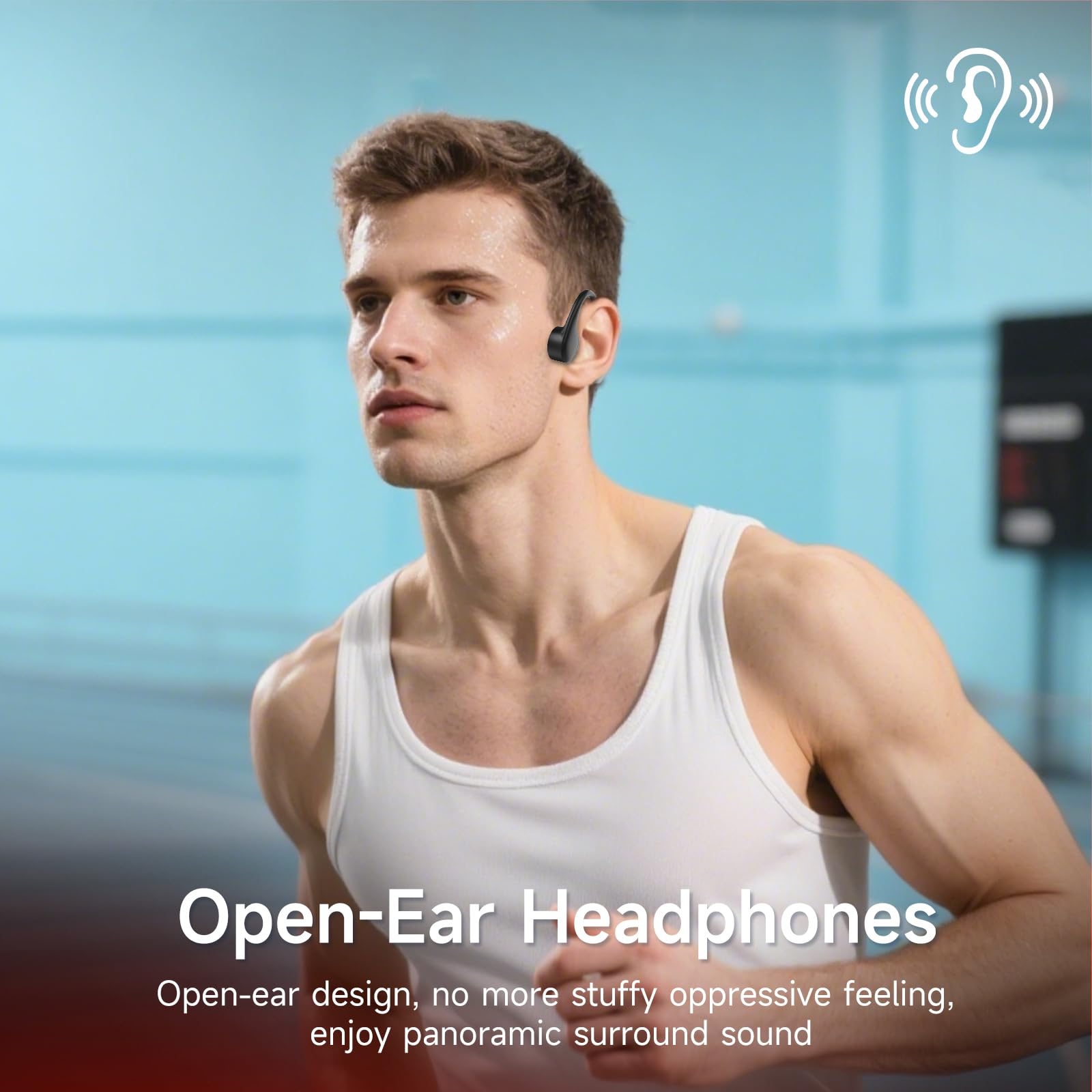 IFECCO Audífonos Conducción Ósea Natación - IP68 Agua Audífonos para Nadar Bluetooth 6.0,Oído Abierto con Reproductor MP3 de 8GB Auriculares para Natación Carreras y Ciclismo