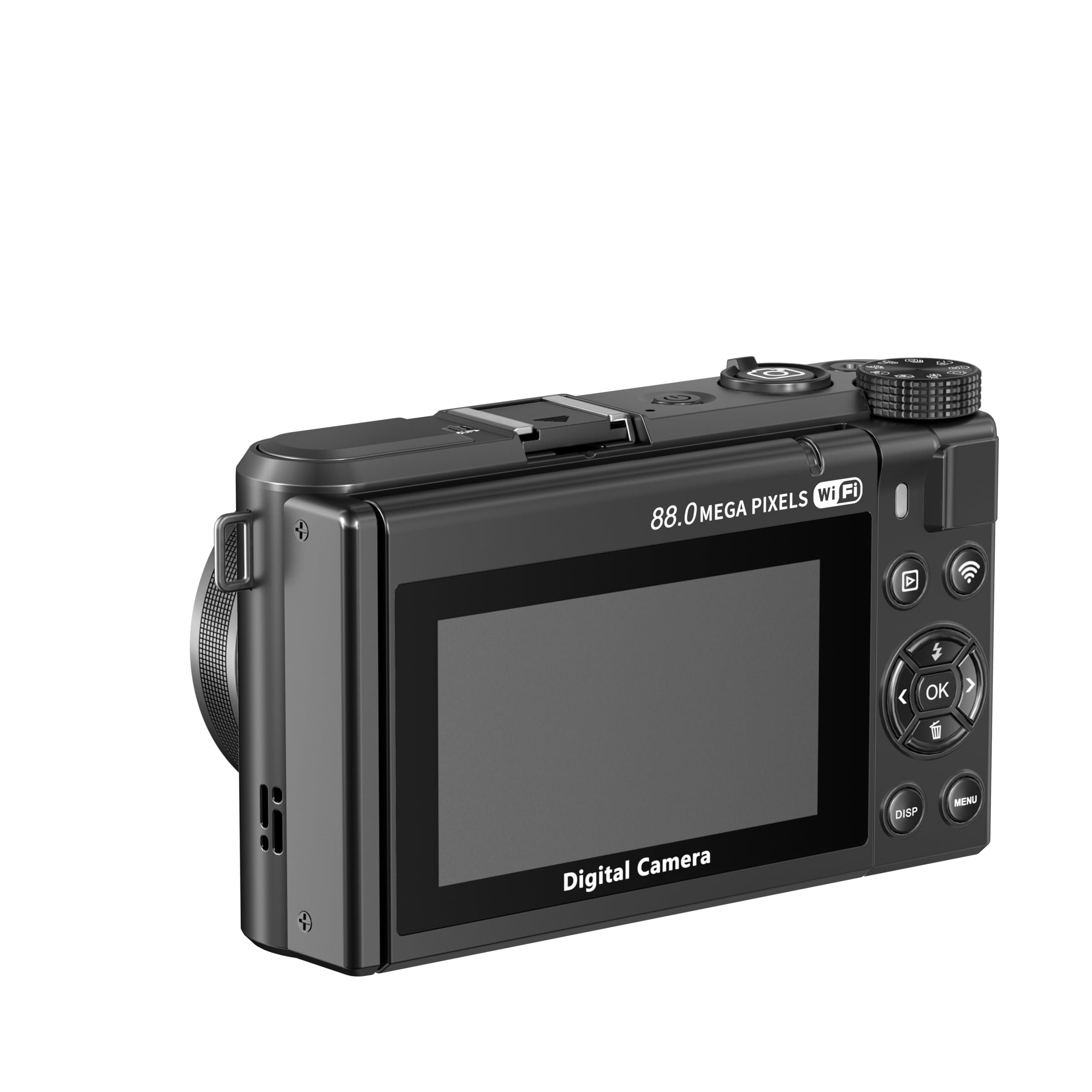 Zunate Cámara Digital de 8k para Fotografía, Cámara de Vlogging WiFi de 88MP, Cámara de Video de Enfoque Automático UHD 3in180 ° Pantalla con Zoom Digital 18x, No Incluye Tarjeta de Memoria.