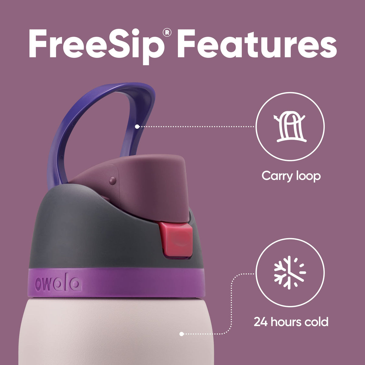 Owala FreeSip - Botella de agua aislada de acero inoxidable con pajita para deportes y viajes, sin BPA, 40 onzas, campo de ensueño