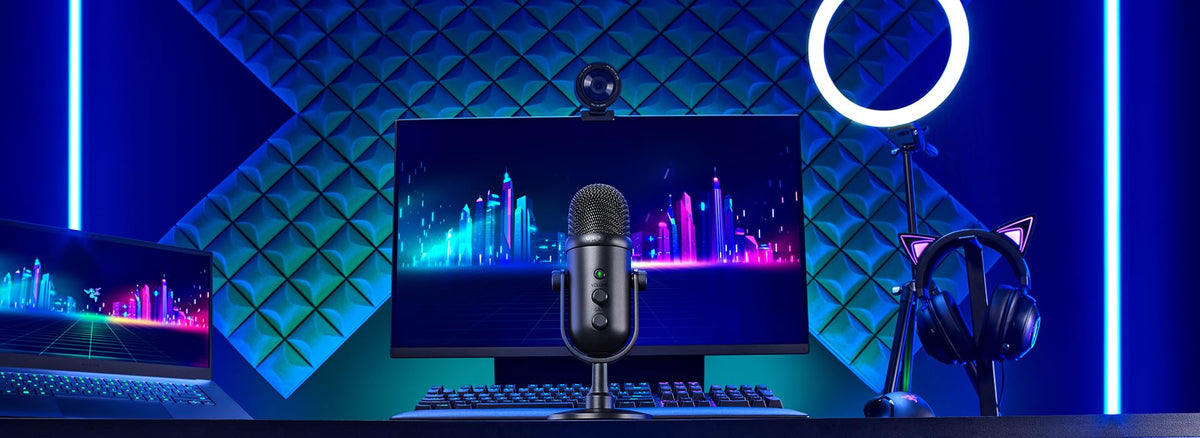 Razer -Microfono Gamer Seiren V2 Pro -Micrófono USB Reacondicionado - Microfono PC Gamer Dinámico con Frecuencia de 20000 Hz y 120 dB - Micrófono para podcast Ideal para Streaming y Grabación de Voz