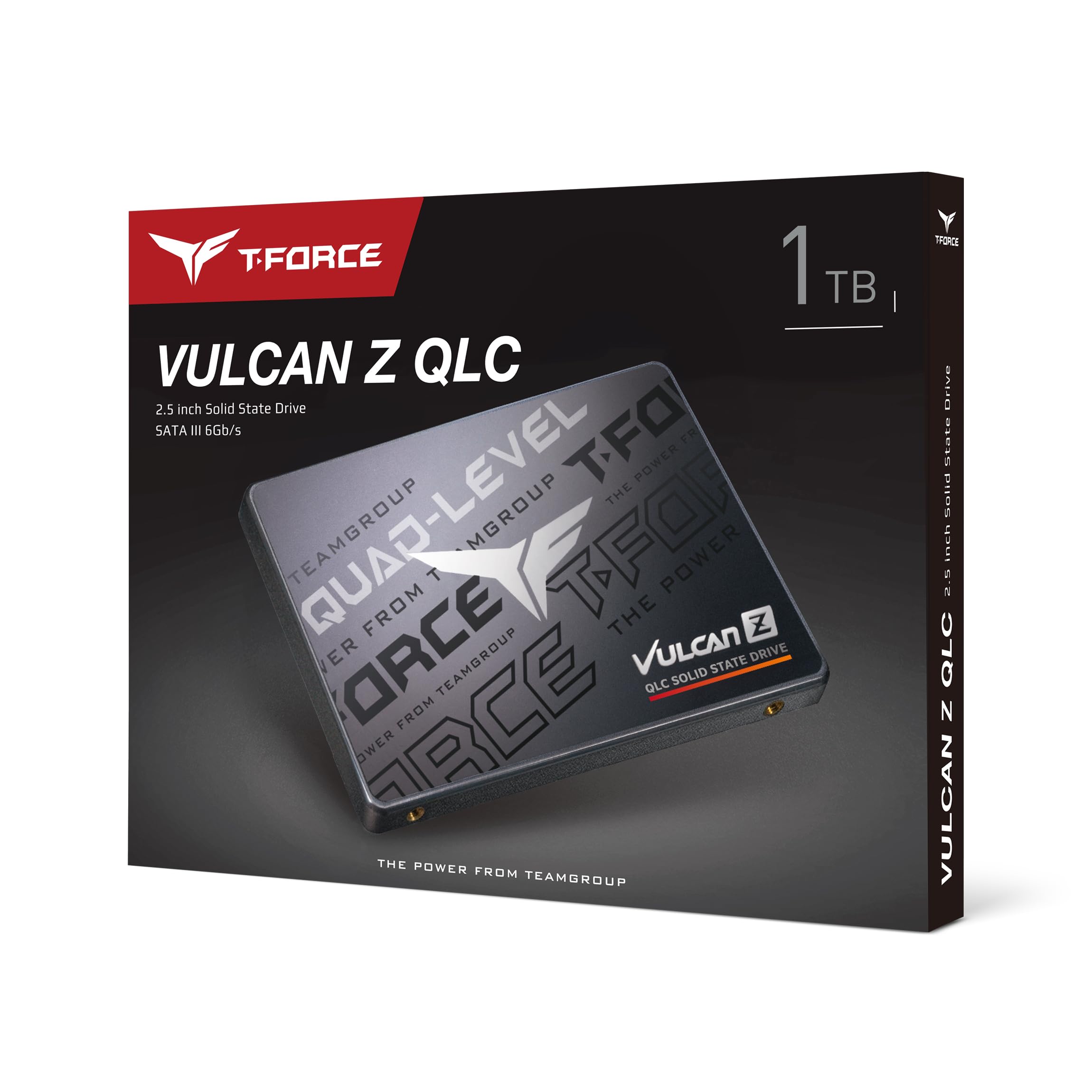 TEAMGROUP T-Force Vulcan Z 1TB SLC Cache 3D NAND QLC 2.5 Pulgadas SATA III Unidad de Estado sólido Interna SSD (R/W Velocidad de hasta 550/500 MB/s) T253TY001T0C101