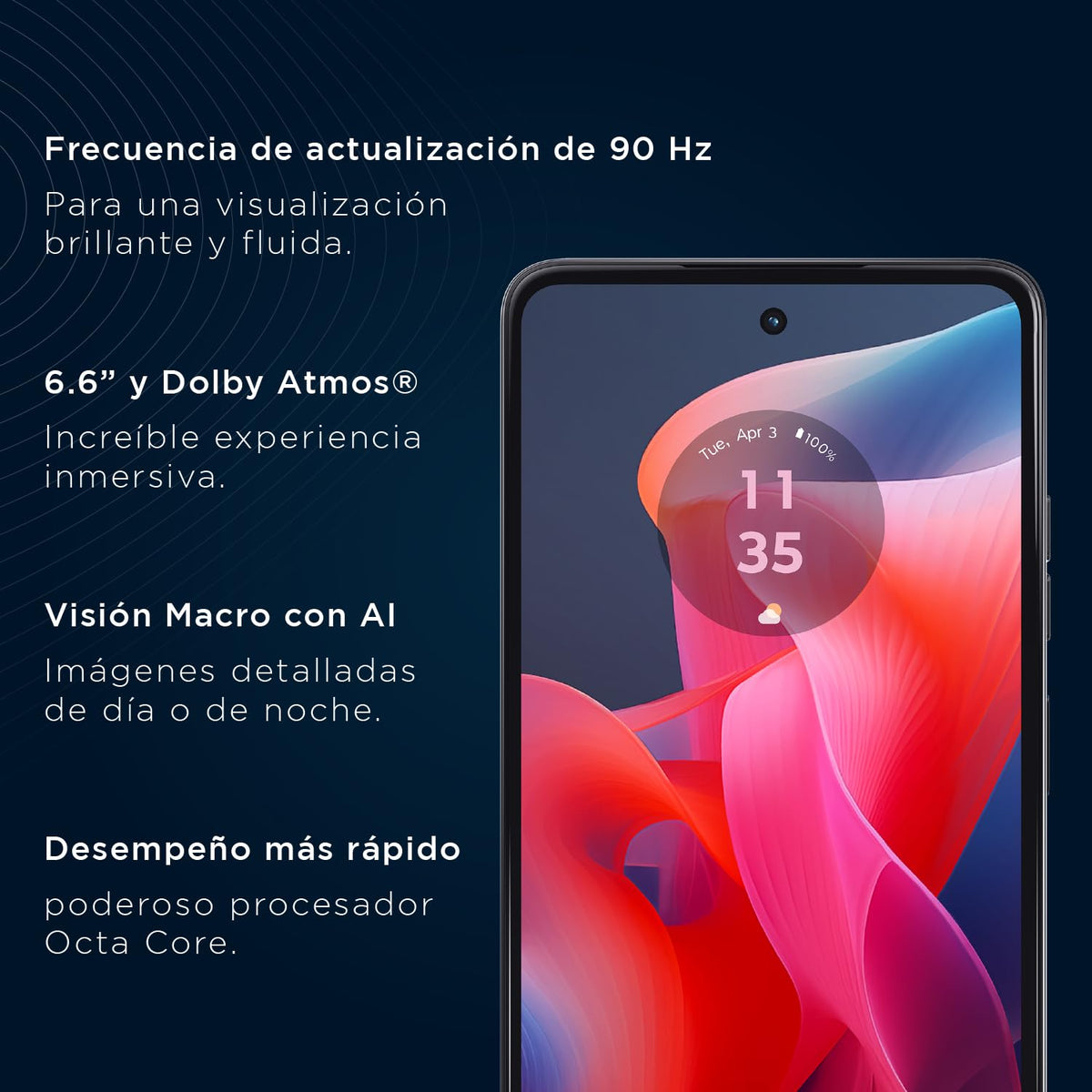 Motorola G24 Gris (4GB RAM/128GB), 50MP, Celular Desbloqueado