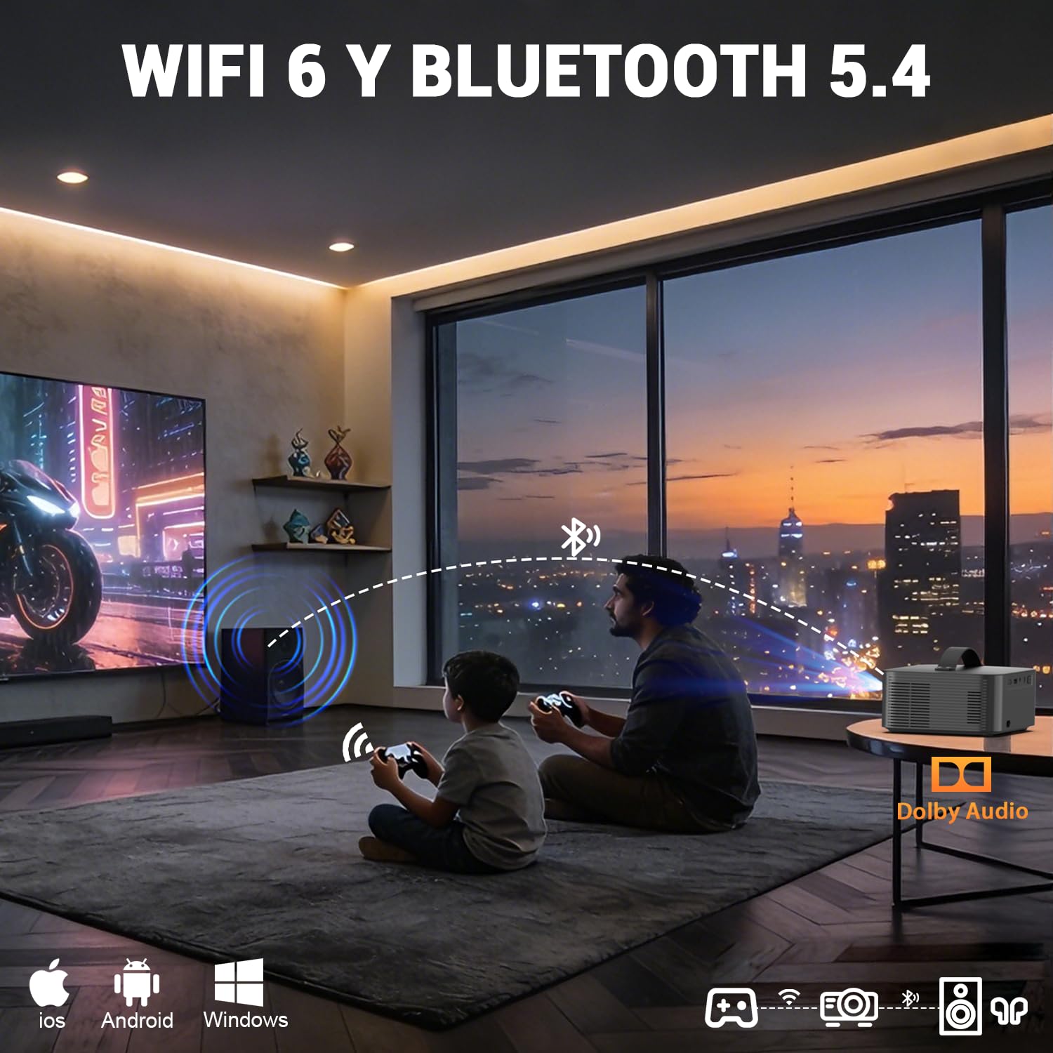 [Licencia Netflix] Mini Proyector Portatil Inteligente 4K con Sistema Linux