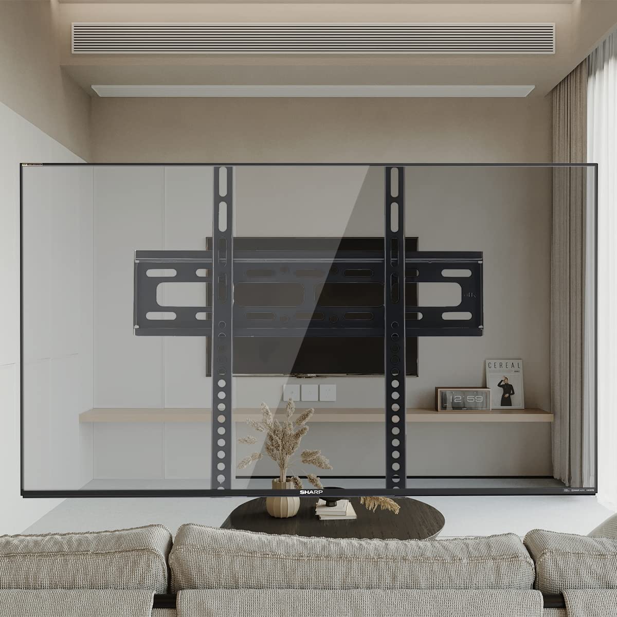 Salandens Soporte TV Universal, Soporte para Pantallas de LED y LCD de 26 a 65 Pulgadas, Soporta hasta 50 kg, Acero Súper Reforzado, Máx VESA 400x400 mm