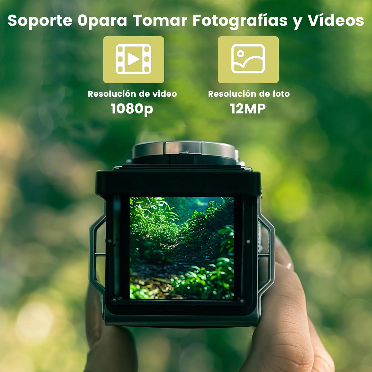 KOZFULE Camara Digital Retro, Camara Fotografica Portátil, Cámara Réflex de Doble Lente con Memoria de 16 GB, Cámara para Viajes, Fotografía, Regalos de Cumpleaños(Gris)