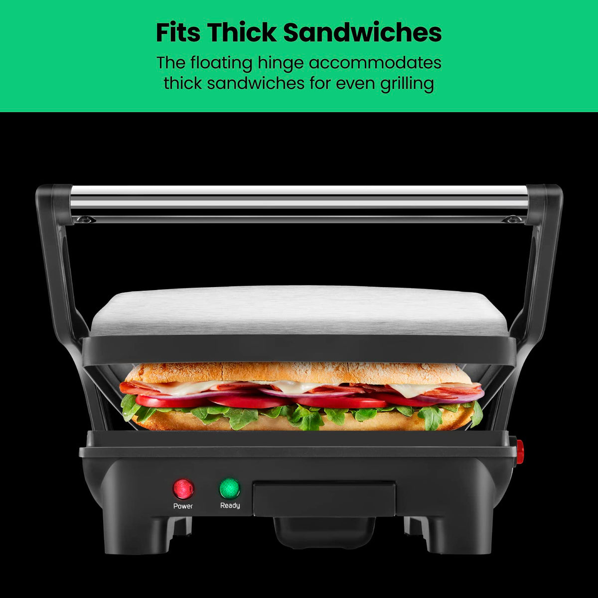 Chefman Parrilla Panini Prensa y Gourmet Sándwich de Hacer, 4 Rebanadas