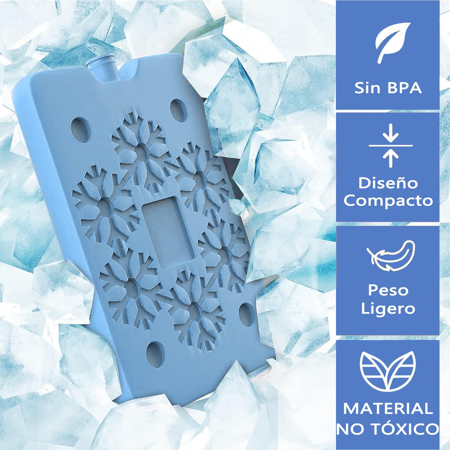 TYWGZVZ Paquete de 8 Hielos Reutilizables para Lonchera, Bolsa de Hielo Ultra Delgada para Hielera, Talla XL, Azul, ¡Mantiene LOS Alimentos FRÍOS por MÁS Tiempo!