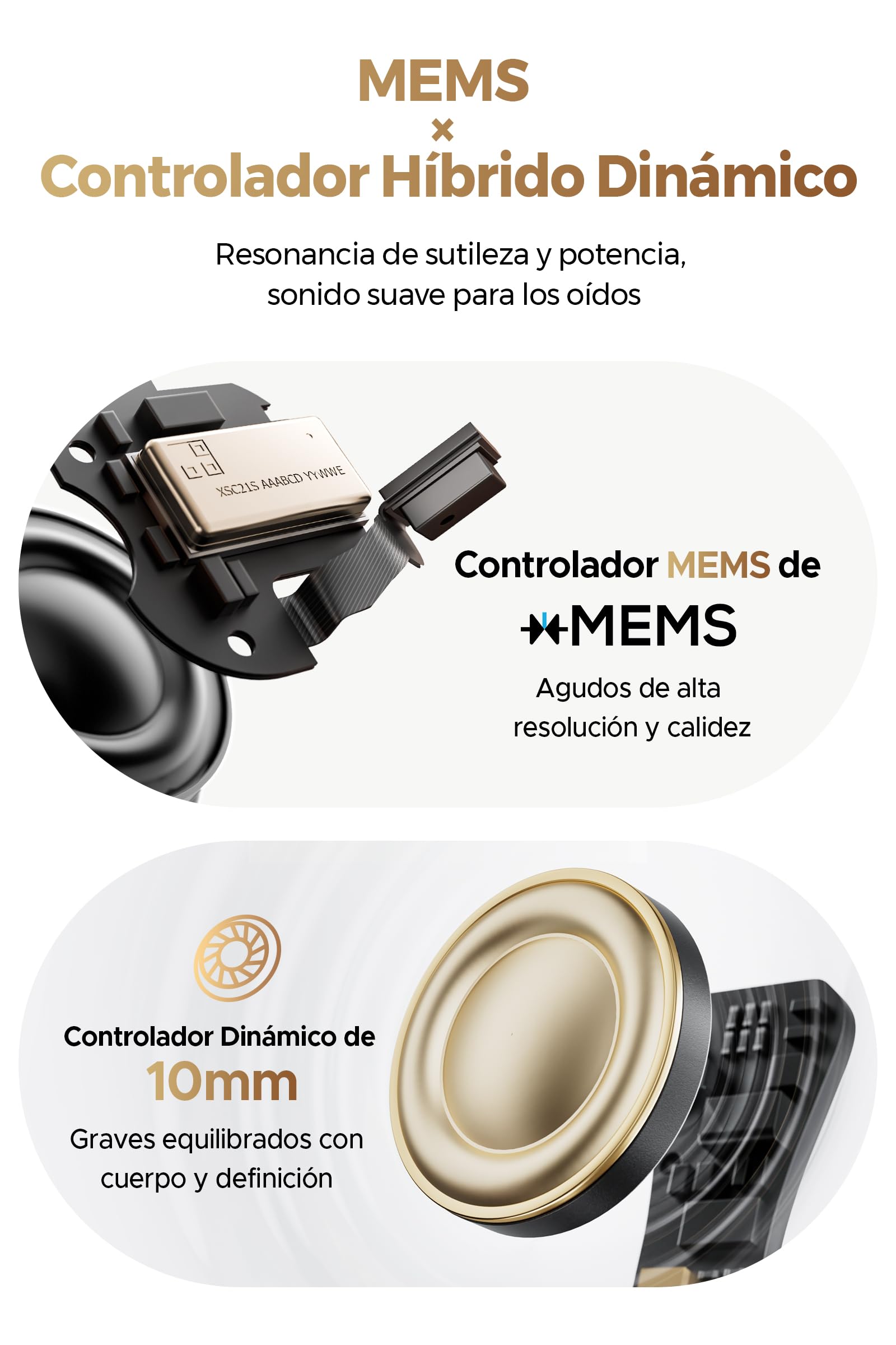 SoundPEATS Air5 Pro+ Audífonos Inalámbricos In-Ear HiFi, Tecnología xMEMS