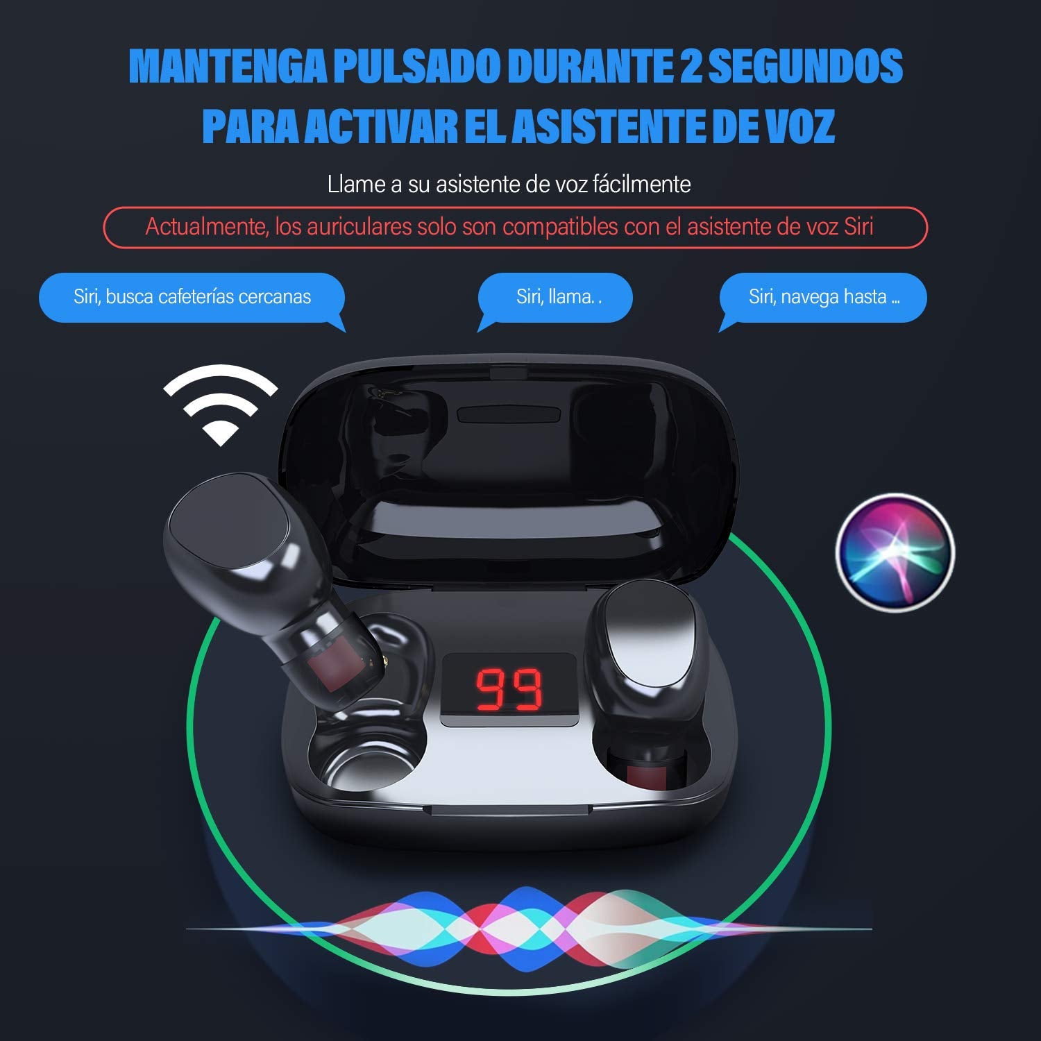 CHEELOM 2023 Modelo Nuevo)Audífonos bluetooth , Audífonos Inalámbricos de entretenimiento,Impermeable y Reduce el Ruido CVC8.0, mini audífonos deportivos con interfaz con micrófono(Garantía de un año)