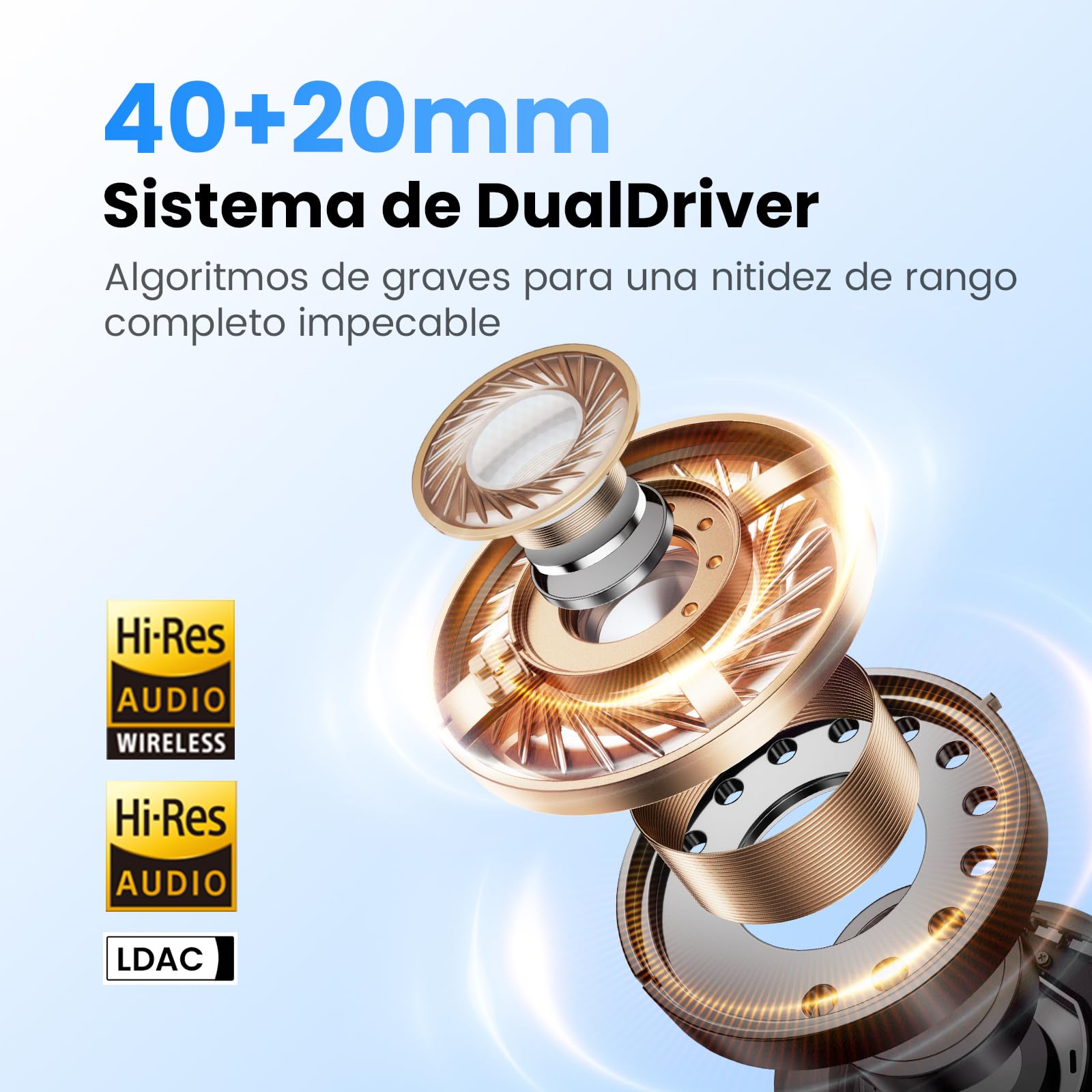 HAYLOU S40 Audífonos Inalámbricos ANC, Bluetooth 6.0, 90H Batería