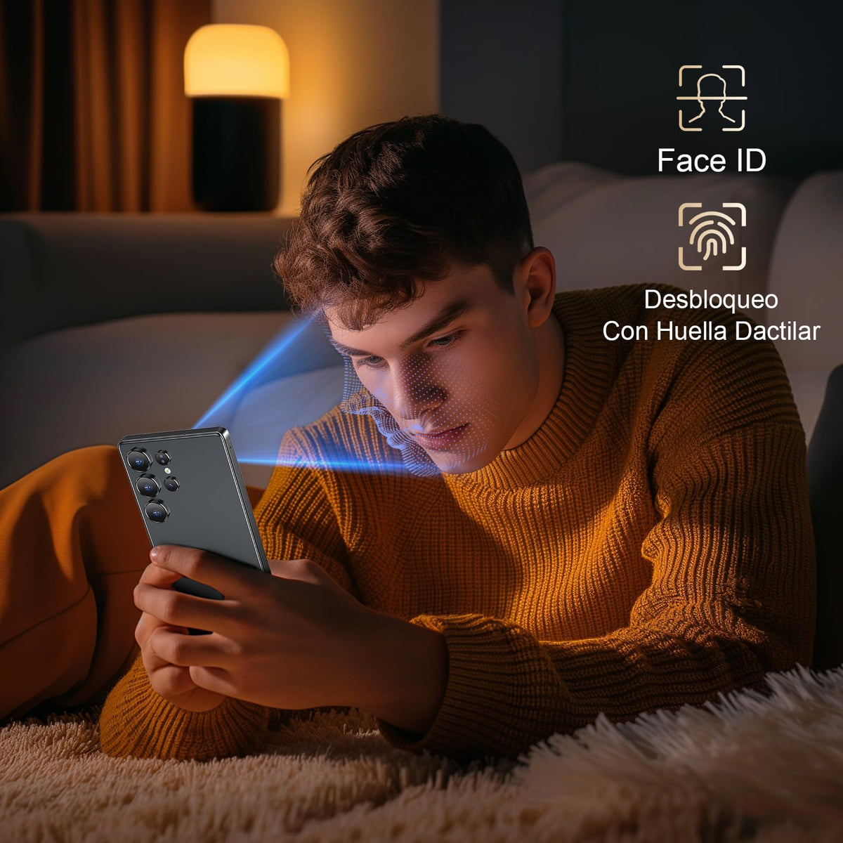 Fhrhig Celulares Inteligente Android 14, 256GB+8GB RAM Smartphone, 6.6" HD Celular con Batería, 21MP+8MP Cámara, Teléfonos con Dual SIM Dual Standby/Face ID/TF con S-Pen