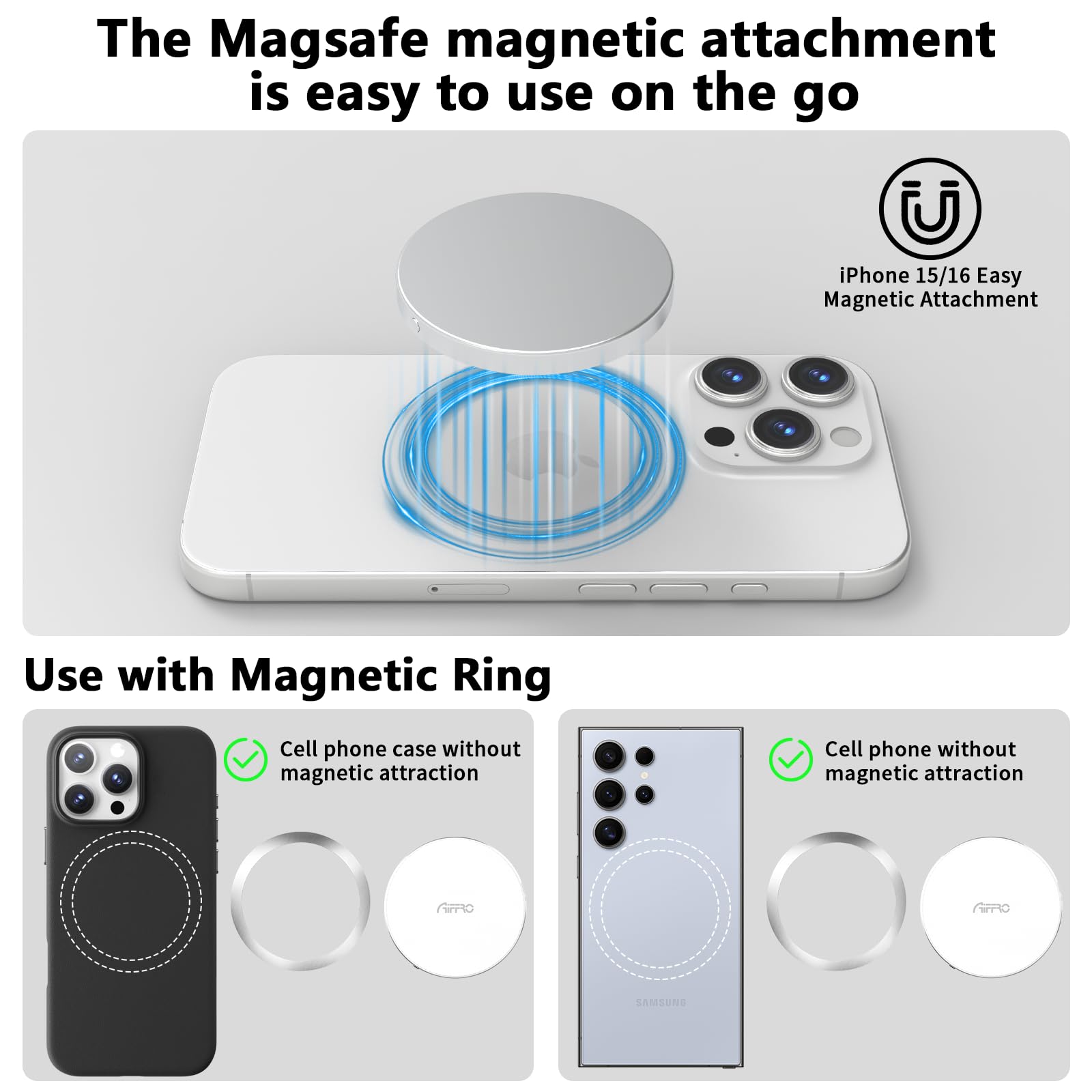 Aiffro P10 SSD Magnético 1TB para iPhone MagSafe, hasta 2000MB/s Type-C, Conectividad SM2320 USB 3.2 Gen 2x2 20Gbps, Firmware Actualizado