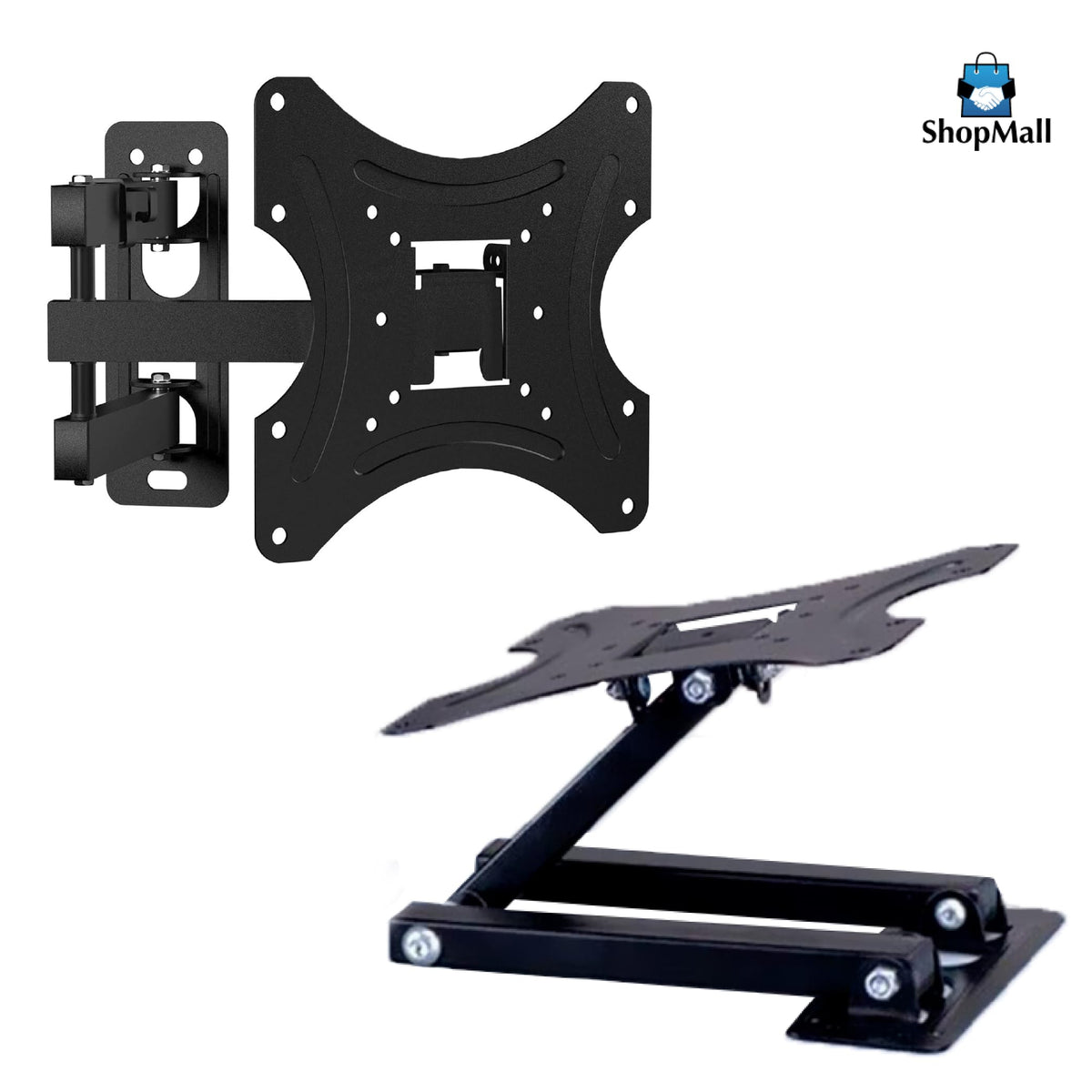 SHOPMALL Soporte de Pared para Pantalla de 17 a 42 Pulgadas, Ajustable, Inclinación y Rotación, Compatible con TV LED, LCD, Plasma, Fácil Instalación, Ideal para Hogar y Oficina
