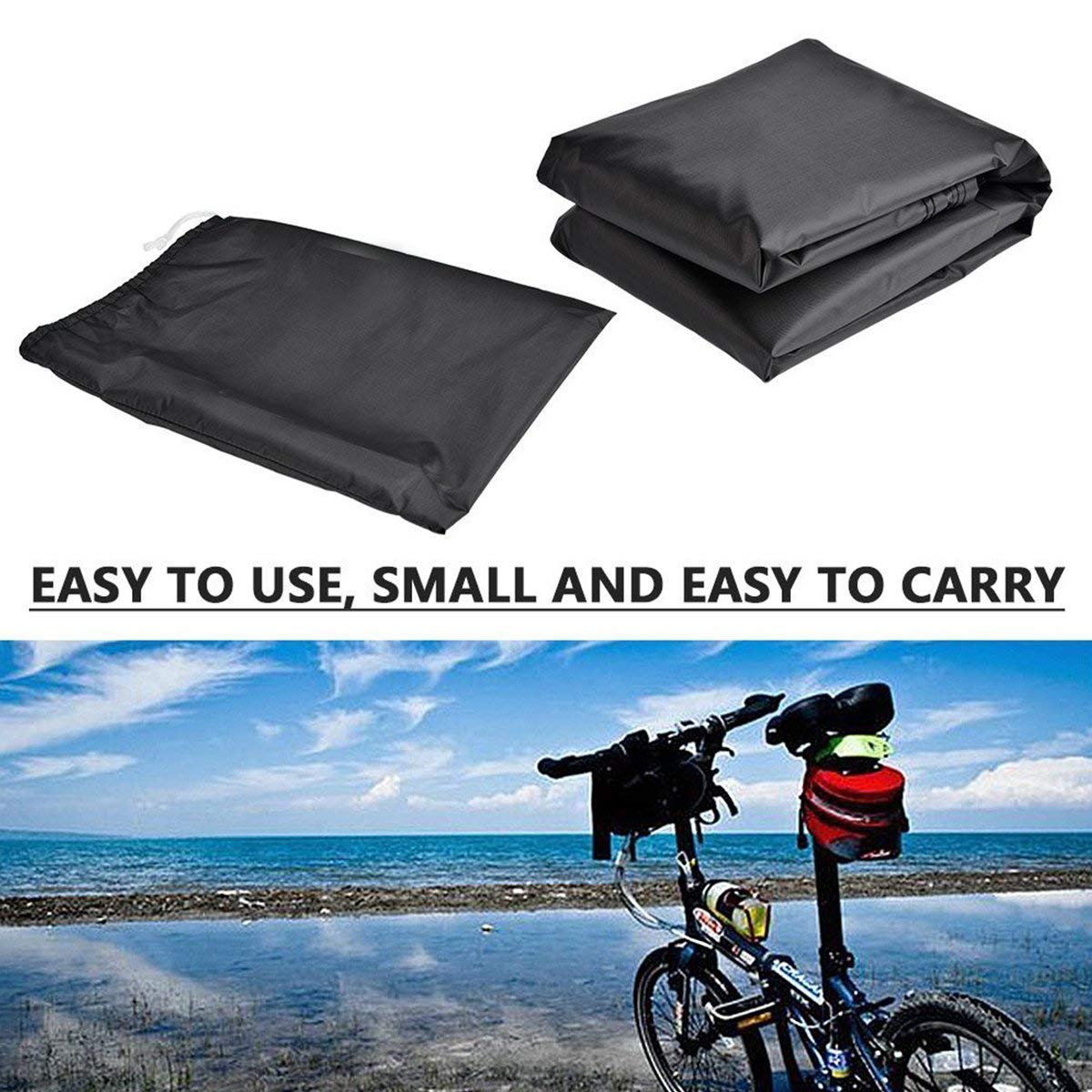 PUBAMALL Funda de Bicicleta - Resistente al Agua y Anti-UV - Cubiertas de Almacenamiento para Bicicletas de montaña y Carretera (Negro)