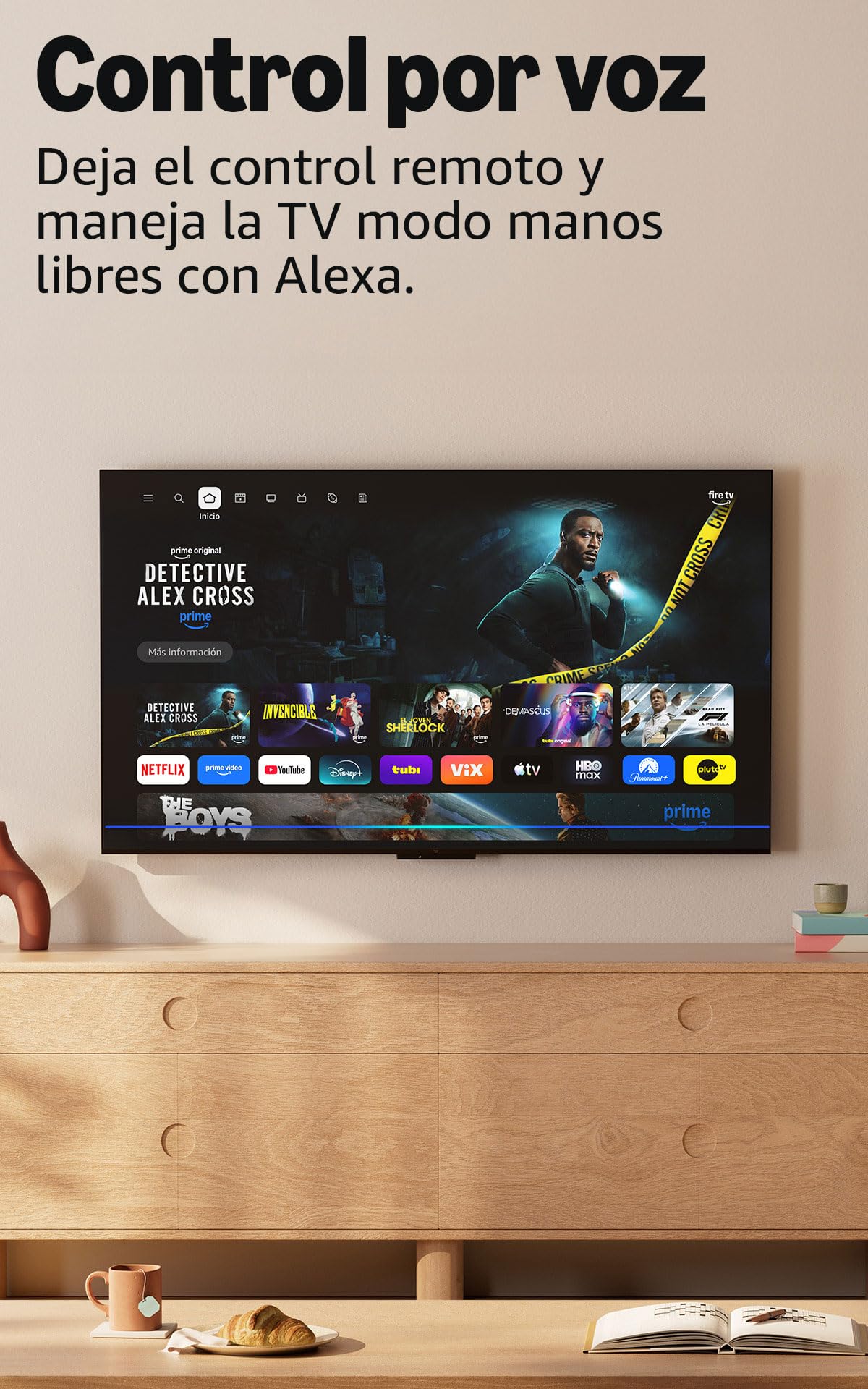 Televisión inteligente Amazon Ember Serie Mini-LED de 55" de QLED UHD en 4K, Dolby Vision IQ, modo juego de 144 Hz, fondo ambiental y manos libres con Alexa (modelo más reciente)