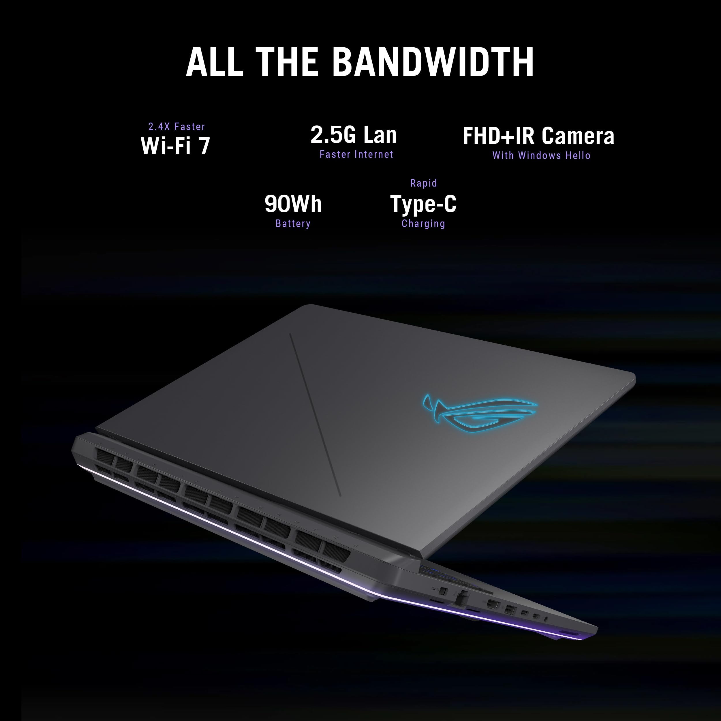 ASUS ROG Strix G16 (2025) Laptop para juegos, visualización FHD+ 16:10 de 165 Hz/3 ms, GPU NVIDIA® GeForce RTX™ 5050, procesador Intel® Core™ i7 14650HX, DDR5 de 16 GB, SSD PCIe Gen 4 de 1 TB, Wi-Fi 8