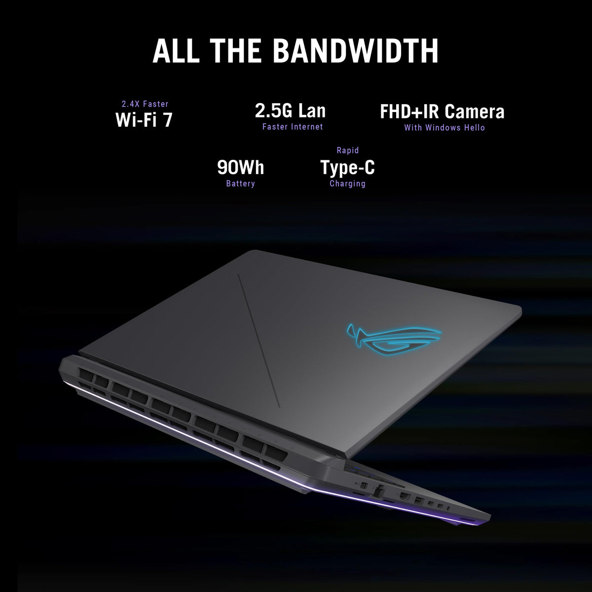 ASUS ROG Strix G16 (2025) Laptop para juegos, visualización FHD+ 16:10 de 165 Hz/3 ms, GPU NVIDIA® GeForce RTX™ 5050, procesador Intel® Core™ i7 14650HX, DDR5 de 16 GB, SSD PCIe Gen 4 de 1 TB, Wi-Fi 8