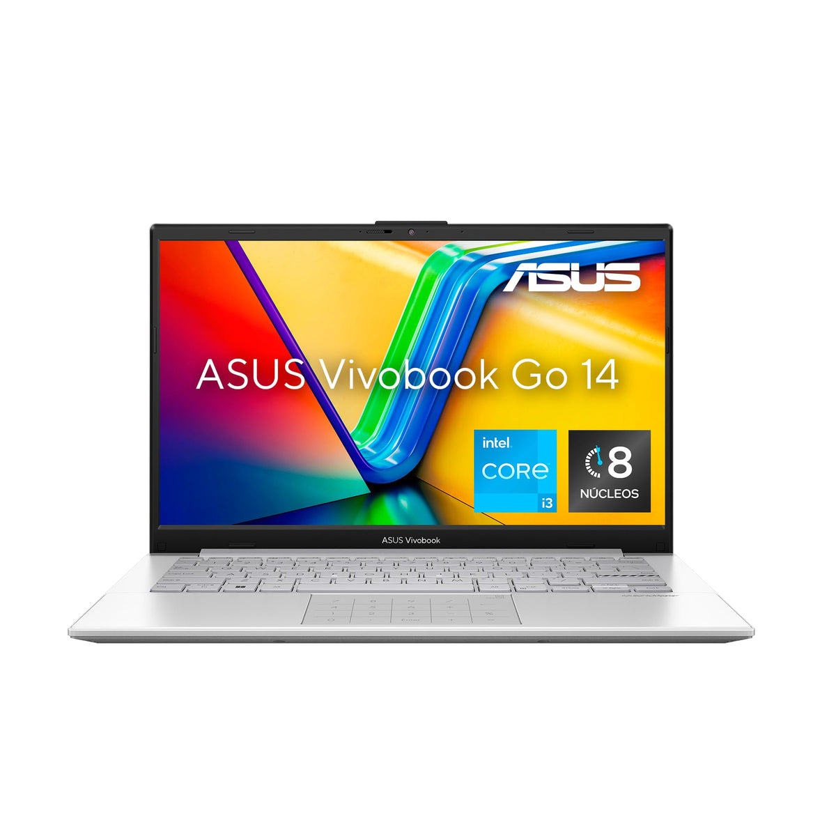 ASUS Laptop Vivobook Go 14 2024/E1404GA-NK004W/Core i3 12va/8GB RAM/512GB SSD/Pantalla 14" Full-HD/Resistencia Grado Militar/Number Pad/Teclado en Español (Garantía y Servicio en México)