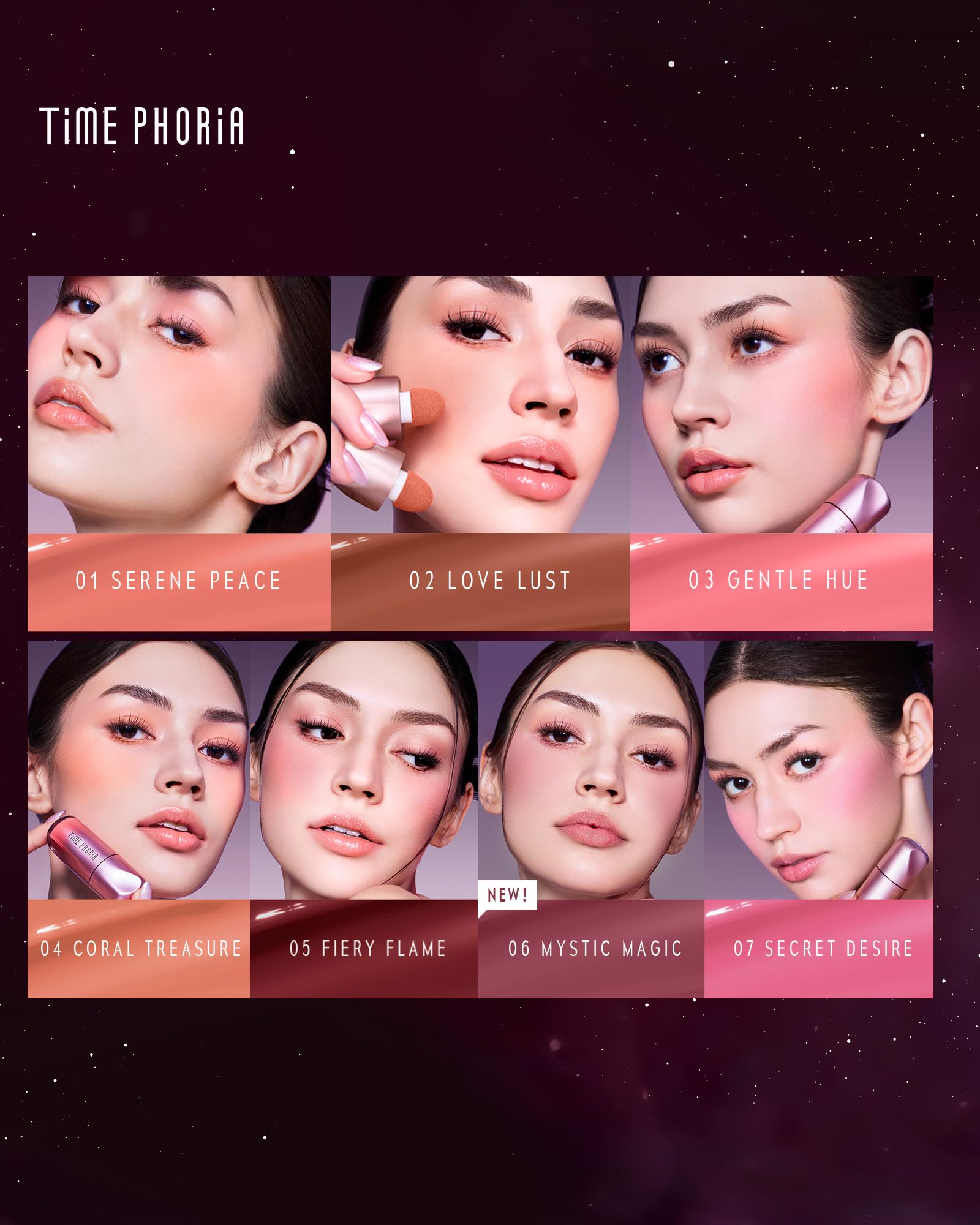 TIMEPHORIA Rubor Líquido para Mejillas - Blush líquido Maquillaje de Alta Pigmentación y Larga Duración, Acabado Mate Natural y Textura Ligera, Fórmula Difuminable Enriquecida,5g,01#SERENE PEACE