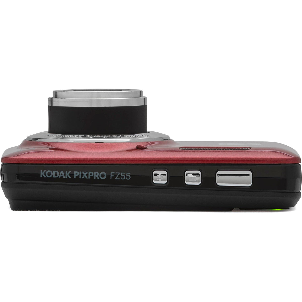 Kodak PIXPRO FZ55 - Cámara digital roja de 16 MP, zoom óptico de 5X, 28 mm, gran angular, 1080P, cámara LCD Full HD de 2,7 pulgadas, tarjeta y lector de 64 GB + funda + portafolios de memoria +