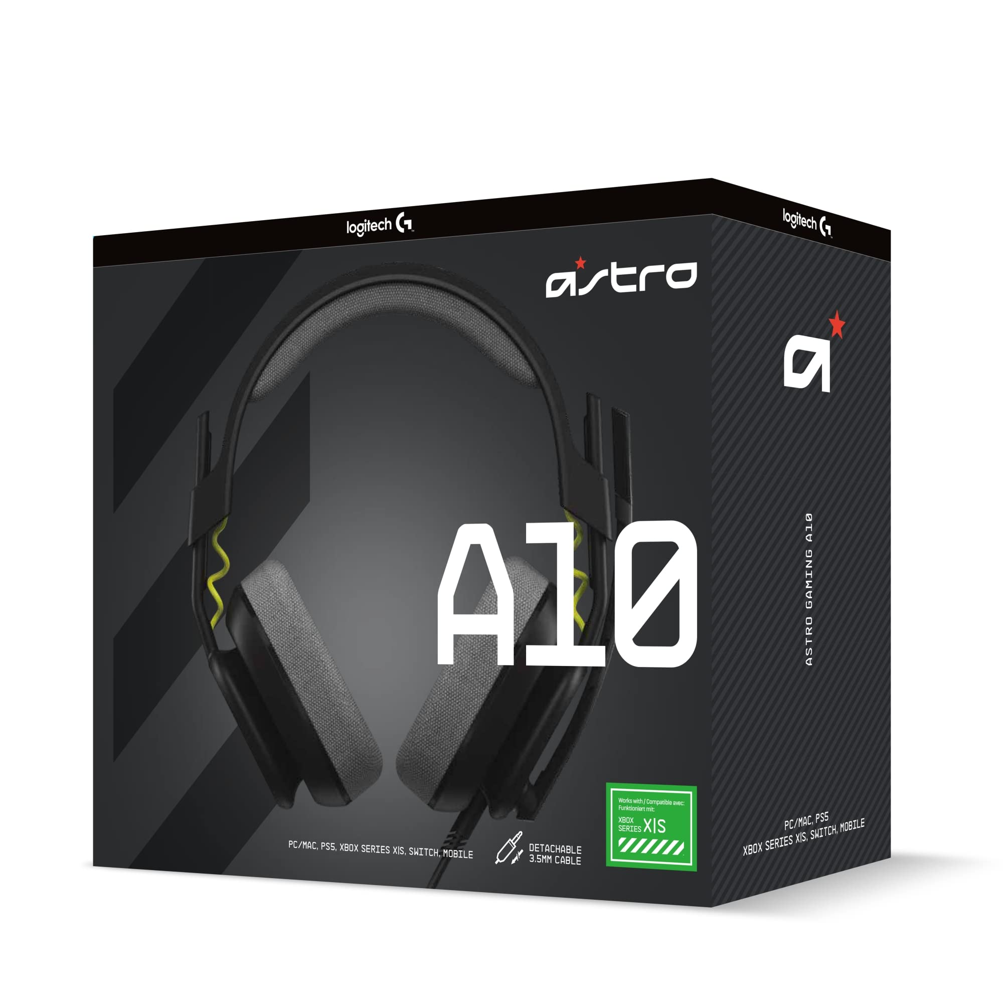 Astro Gaming A10 Audífonos Gaming Gen 2 con Cable - Audífonos Over-Ear para Gaming con micrófono volteable para silenciar, transductores de 32 mm, compatibles con Xbox, PC - Negro