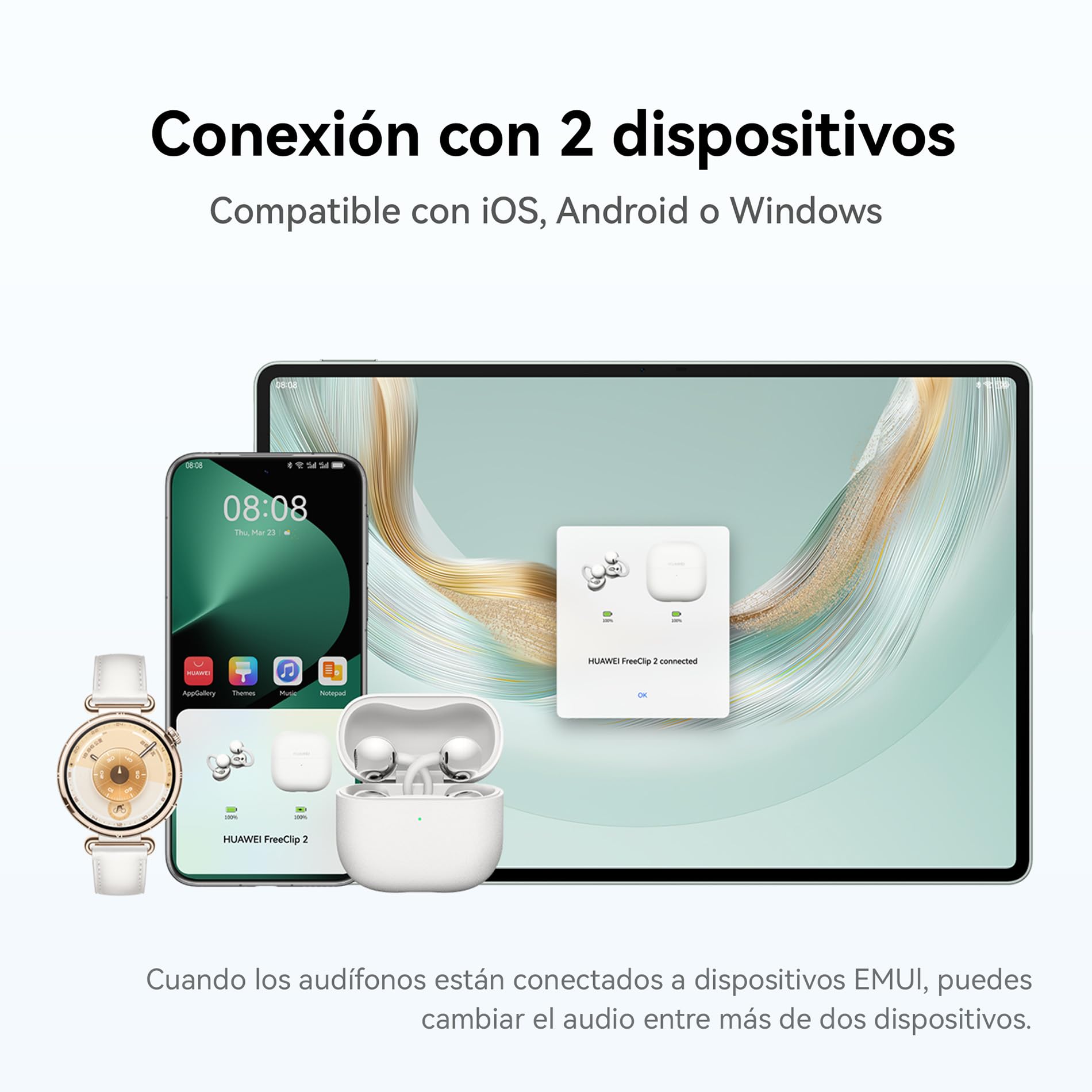 HUAWEI FreeClip 2 Audífonos inalámbricos, Negro