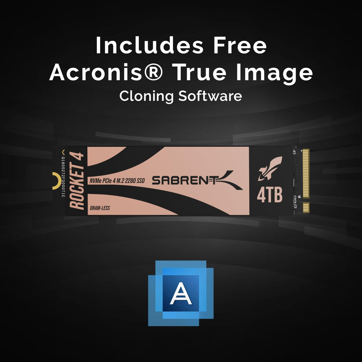 SABRENT Rocket 4 4 TB NVMe SSD PCIe Gen4 M.2 2280 Unidad Interna de Estado sólido de hasta 7450 MB/s de Lectura 6400 MB/s de Escritura para PS5 Desktop Laptop Gaming Almacenamiento de Alta Velocidad