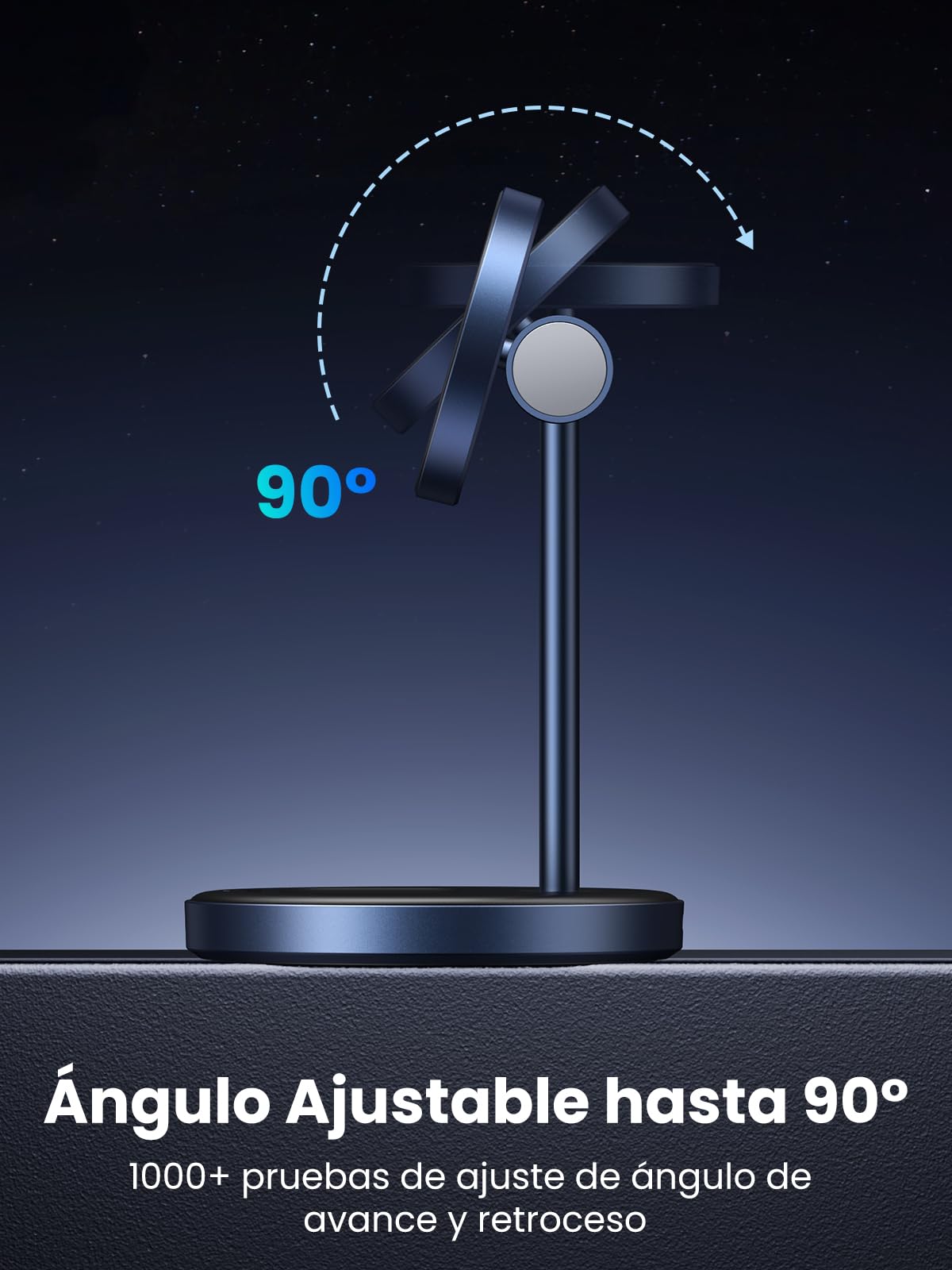 UGREEN Soporte de Carga Inalámbrico,15W Qi 3 en 1 Estación Cargable Inalámbrica, Cargador con Cable USB-C 1M, Compatible con iPhone 16/16 Plus/16 Pro/16 Pro Max/15/14/13/12 y AirPods Series