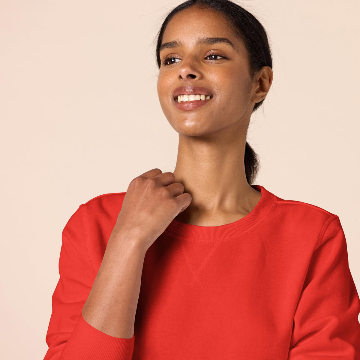 Amazon Essentials Sudadera Polar con Cuello Redondo (Tallas Grandes) Mujer, Rojo, G