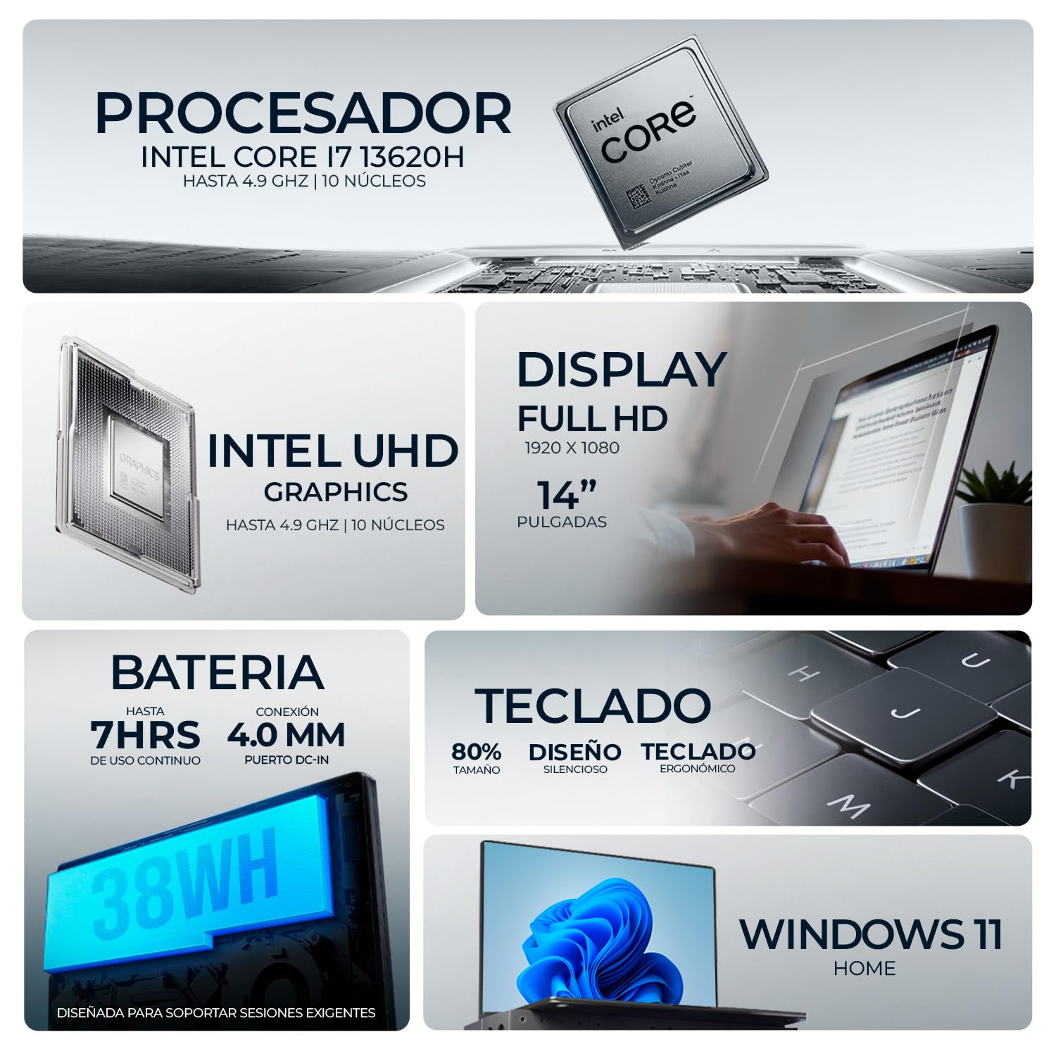 Laptop Lenovo V14 G4 IRU Core i7 13620H 16GB 512GB Pantalla 14" Ingles W11