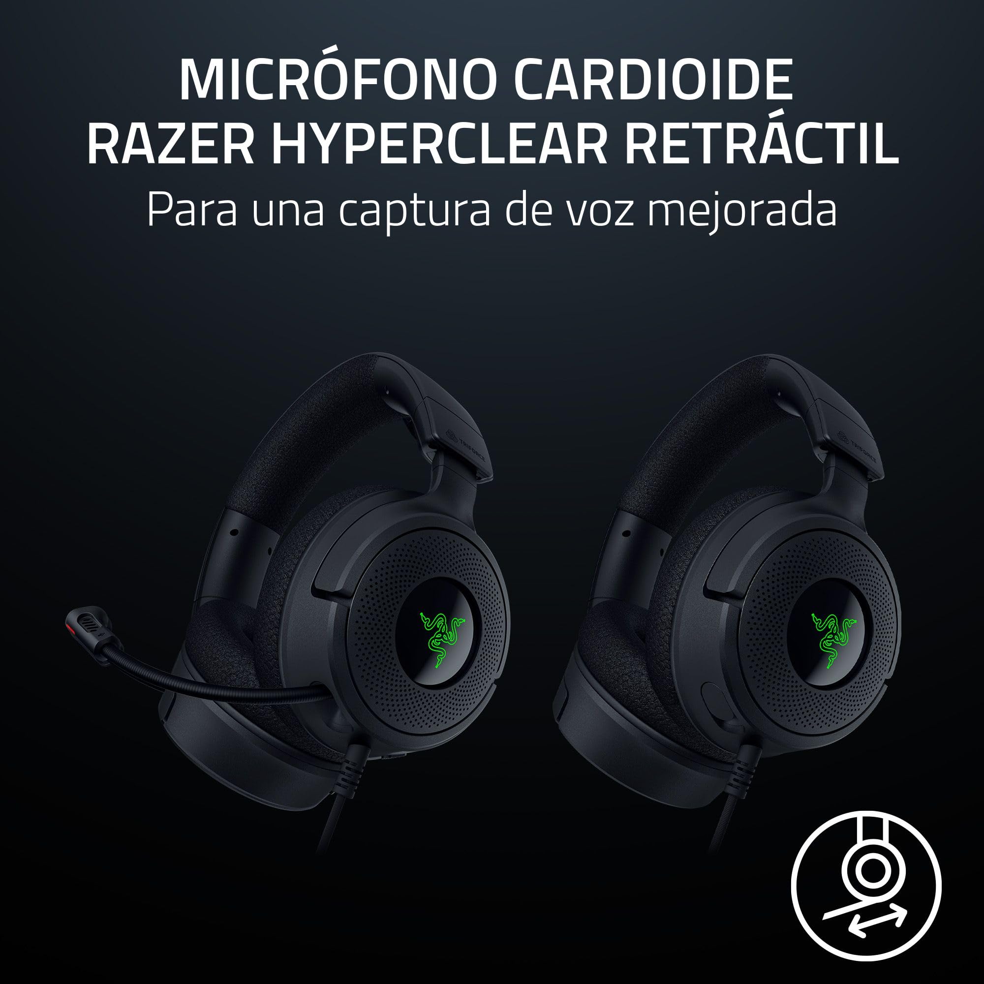 Razer Kraken V4 X Auriculares con Cable para Juegos: Altavoces de 40 mm - Micrófono Cardioide - Almohadillas de Espuma con Memoria - Iluminación RGB Chroma - Cable Tipo C y Tipo A - para PC, Mac, PS5