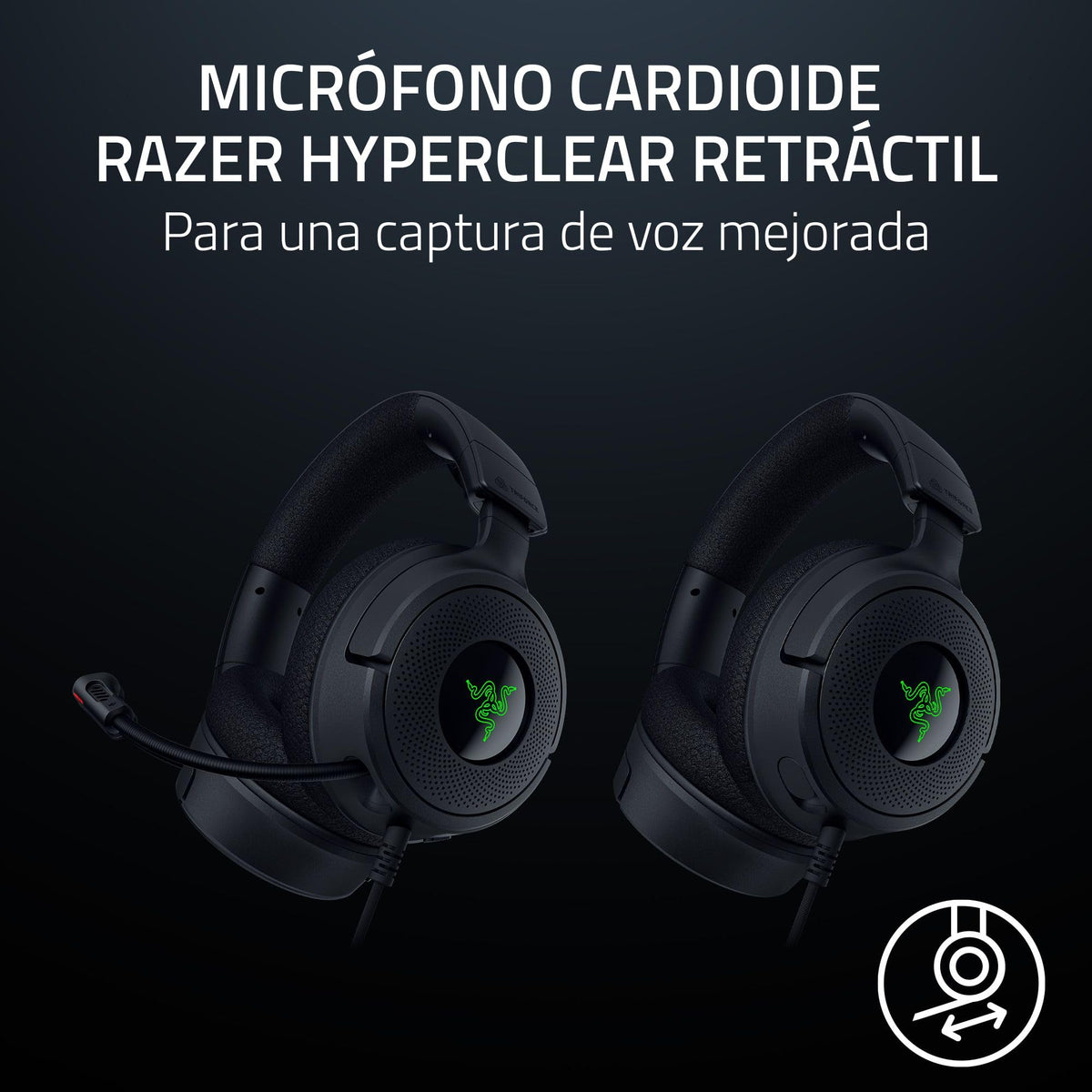 Razer Kraken V4 X Auriculares con Cable para Juegos: Altavoces de 40 mm - Micrófono Cardioide - Almohadillas de Espuma con Memoria - Iluminación RGB Chroma - Cable Tipo C y Tipo A - para PC, Mac, PS5