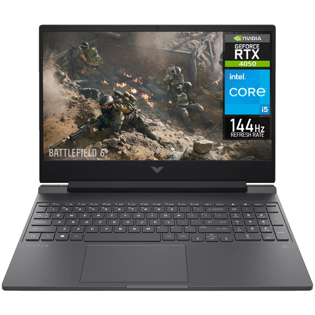 HP Laptop Gamer Victus NVIDIA GeForce RTX 4050 Intel Core i5 13420H 16GB 512GB SSD 15.6" Full HD 144Hz W11 Teclado Ingles Gaming Estable en Calidad Media