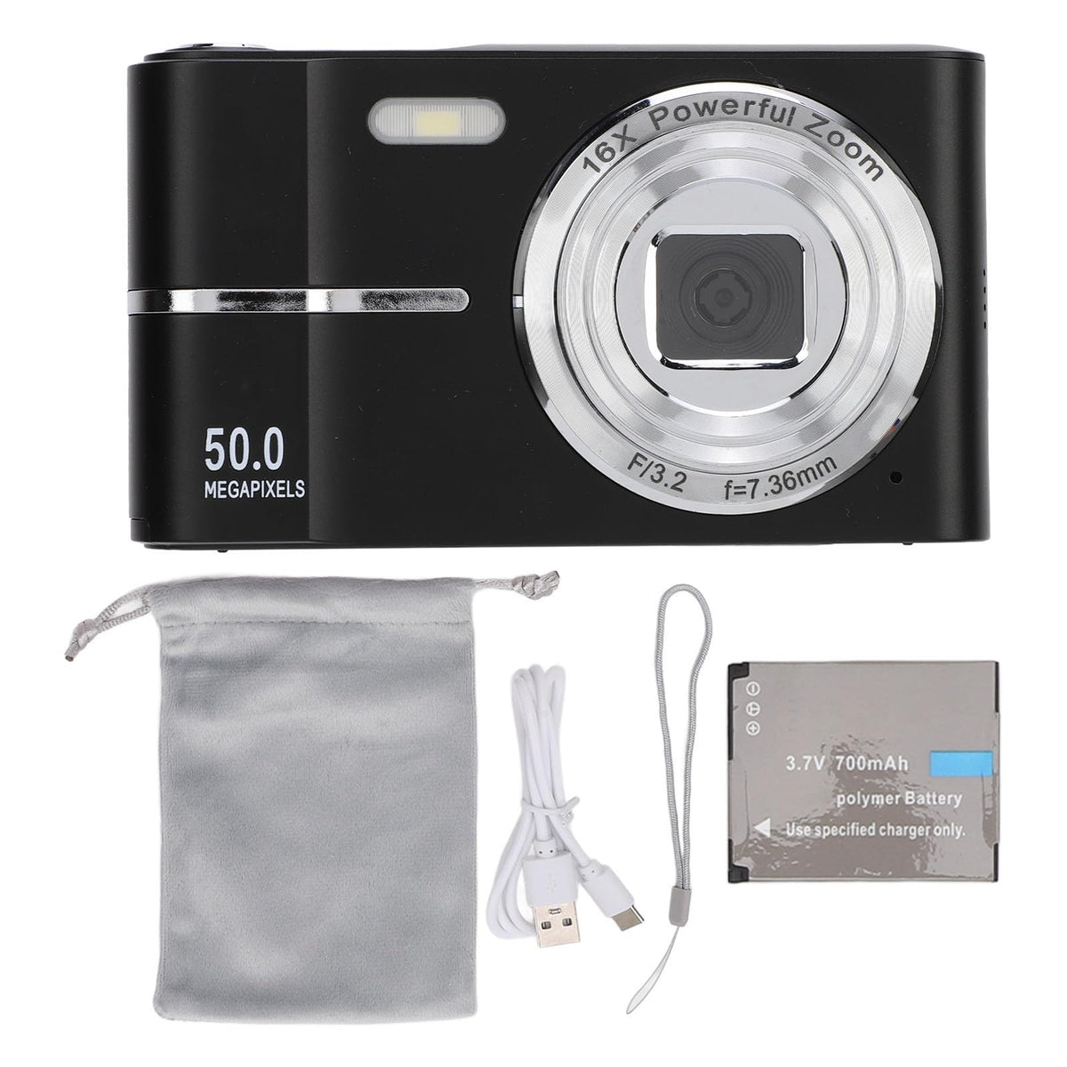 Wisoqu Cámara Digital FHD 1080P, Cámara Digital Compacta de Bolsillo con Grabación de Vídeo para Viajes (Black)