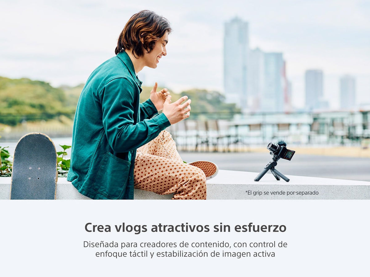 Cámara Vlog Sony ZV-1 II compacta diseñada para vlogging con Gran Calidad de Imagen, Video y Audio.
