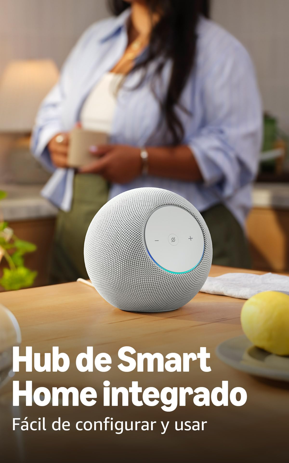 Amazon Echo Studio (modelo más reciente), Audio espacial inmersivo y Dolby Atmos, blanco glacial