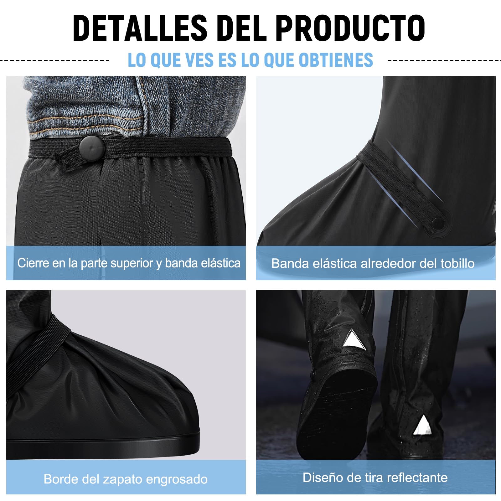 TOPONE Botas para Lluvia, Protector de Zapato Impermeable para Hombre Mujer
