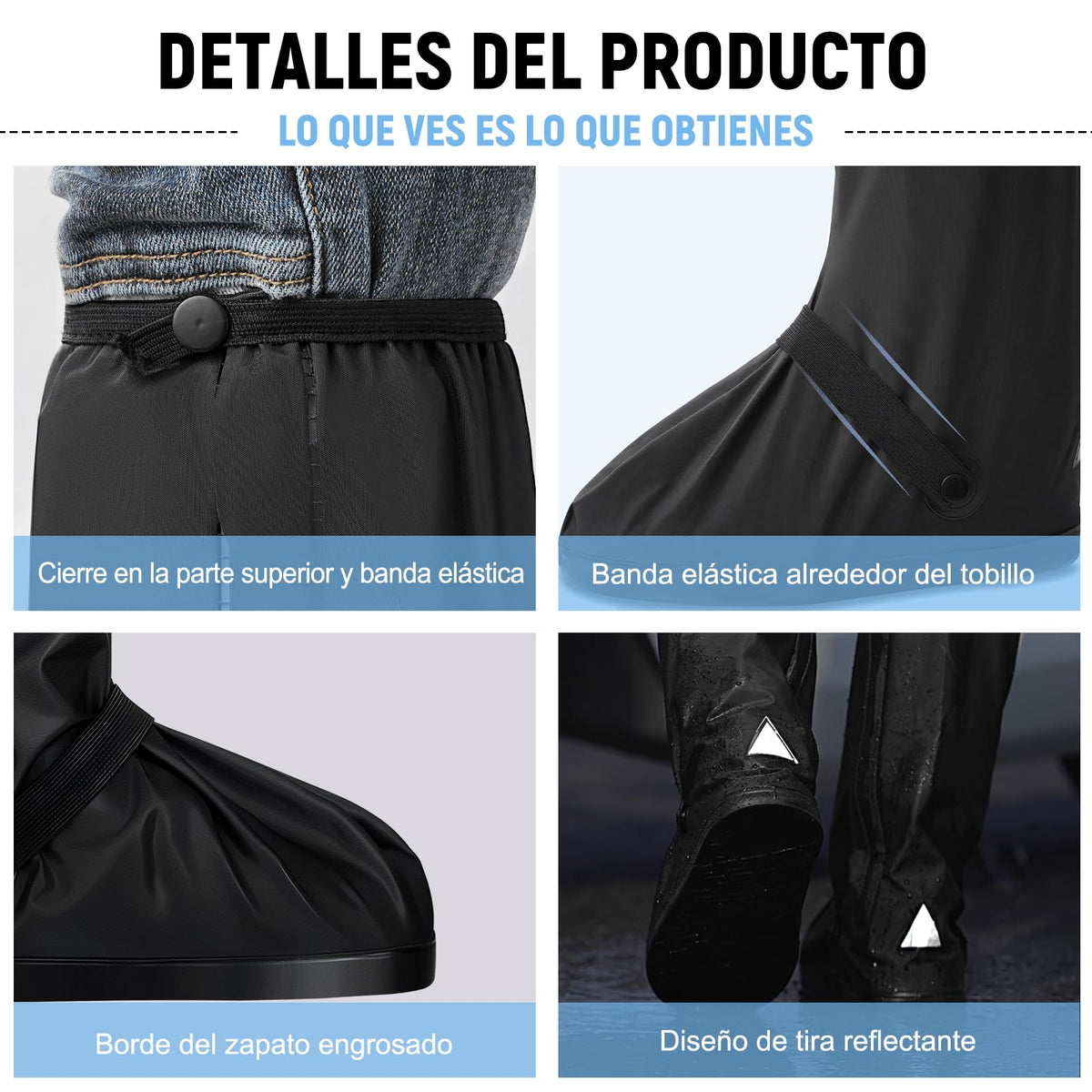 TOPONE Botas para Lluvia, Protector de Zapato Impermeable para Hombre Mujer