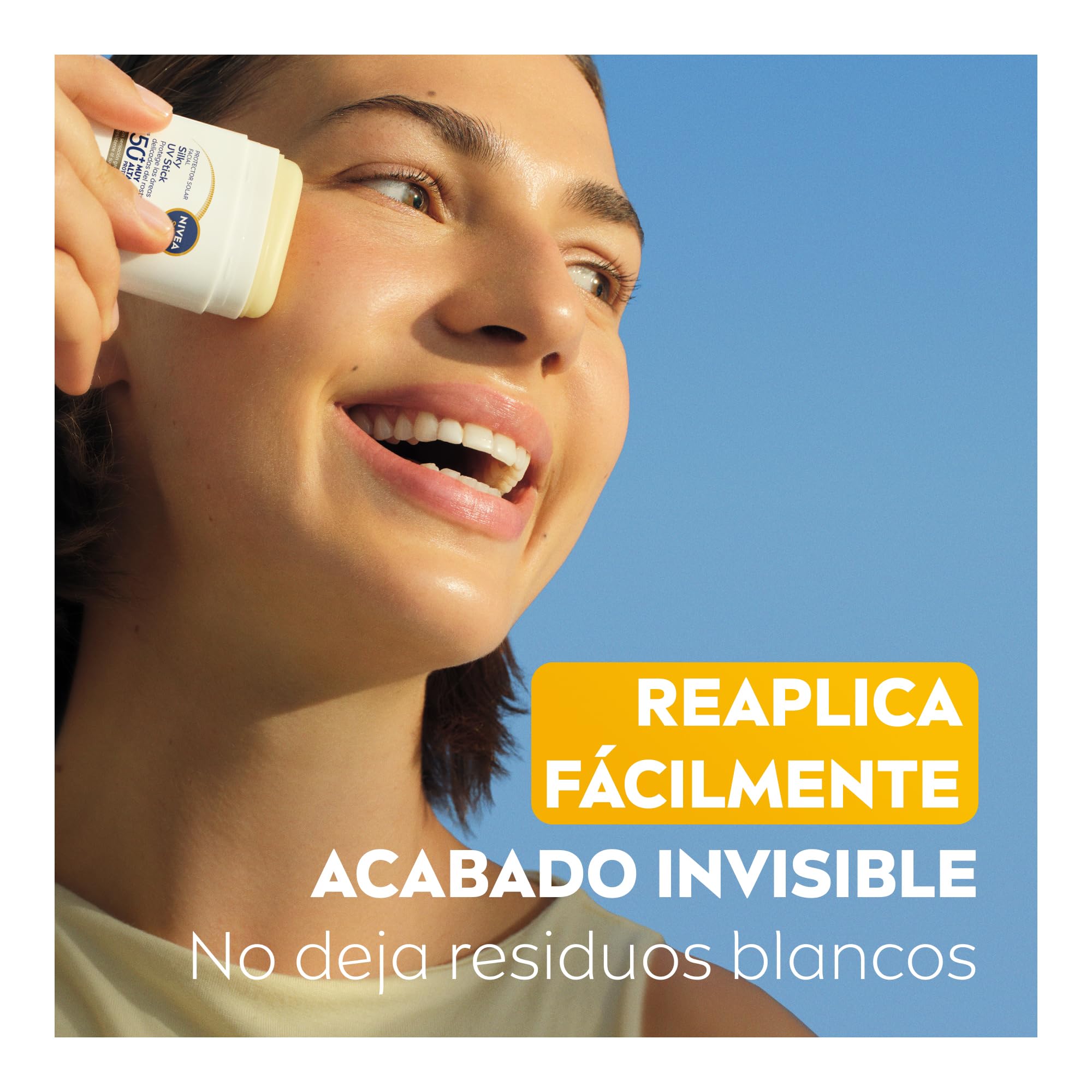 Silky UV Stick NIVEA SUN Protector Solar Facial en Barra FPS50+ Acabado invisible 15g