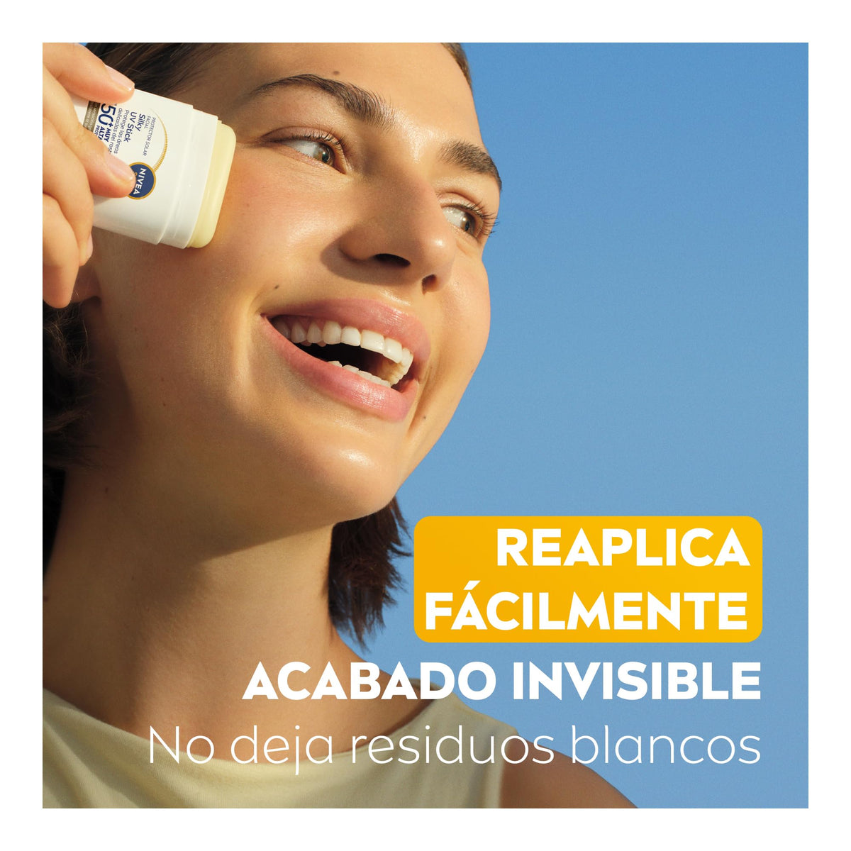 Silky UV Stick NIVEA SUN Protector Solar Facial en Barra FPS50+ Acabado invisible 15g