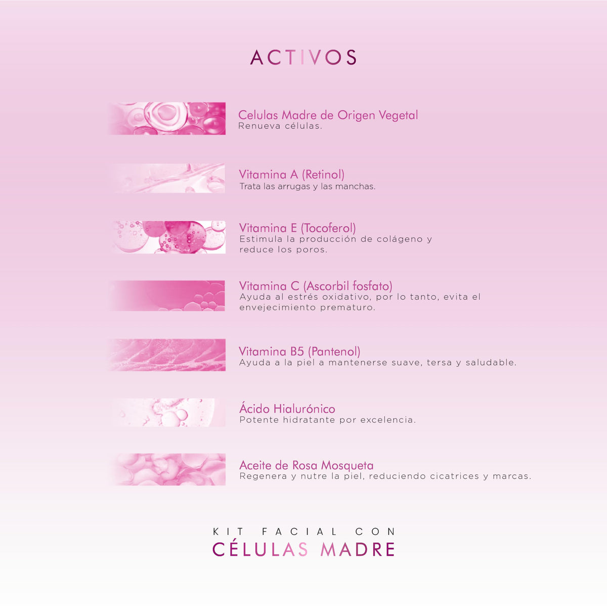 Kit Serum facial Acido Hialurónico, Vitamina C y Células Madre anti edad | Paquete completo de serum para el cuidado de la piel, hidratación y rejuvenecimiento (Kit AH + Celulas madre + Vit C)