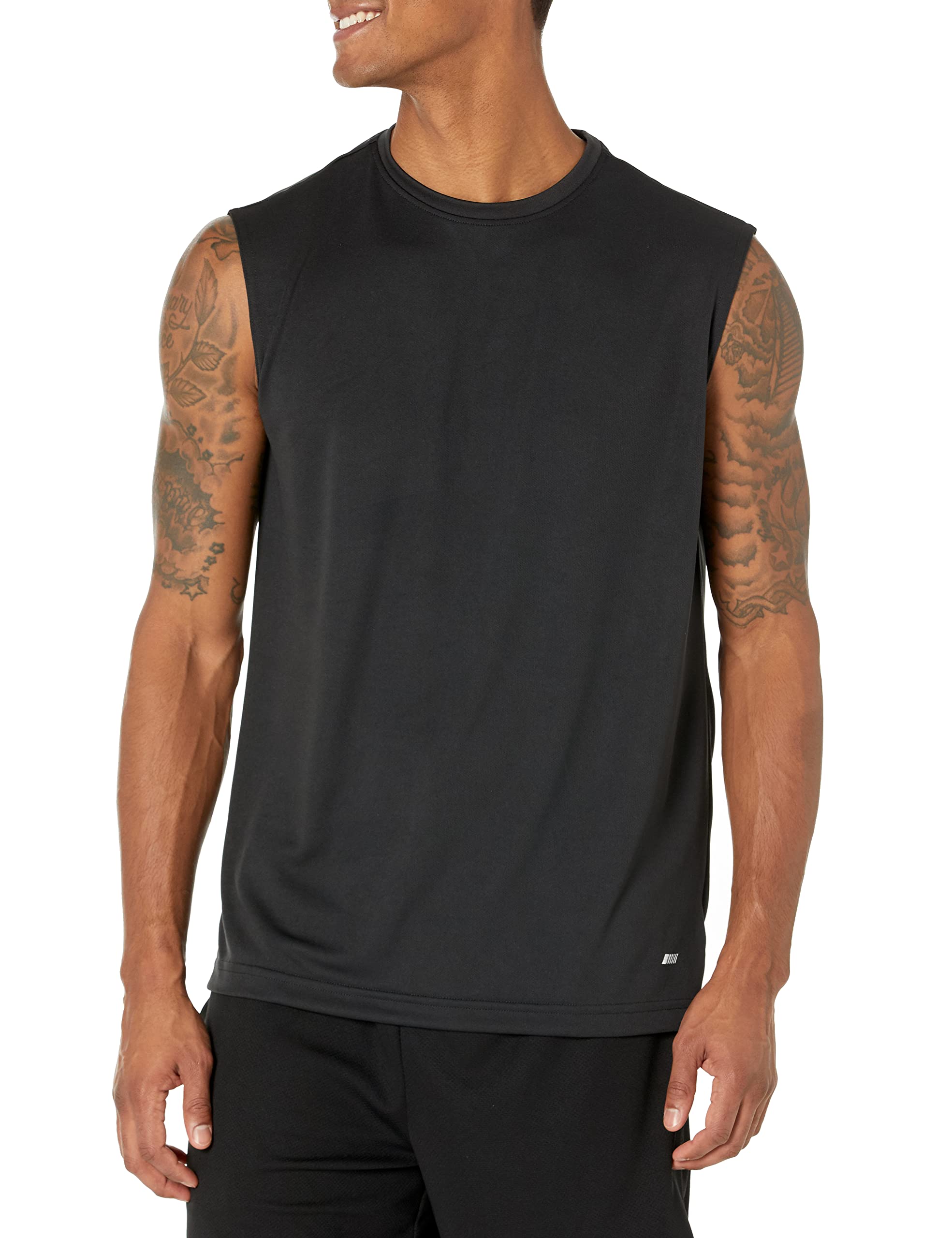 Amazon Essentials - Performance Tech Muscle - Camiseta sin mangas para hombre, paquete de 2, negro/gris oscuro, talla XG