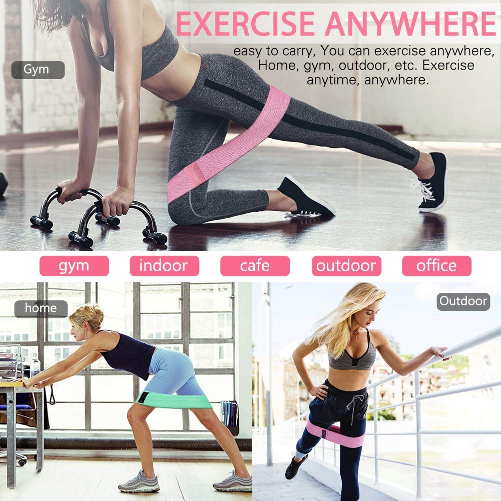 VEKENSEE Bandas Elásticas Fitness 3 Bandas de Resistencia para Yoga, Entrenamiento de Fuerza, Pilates, Fisioterapia Estiramientos Bandas Antideslizantes de Ejercicios