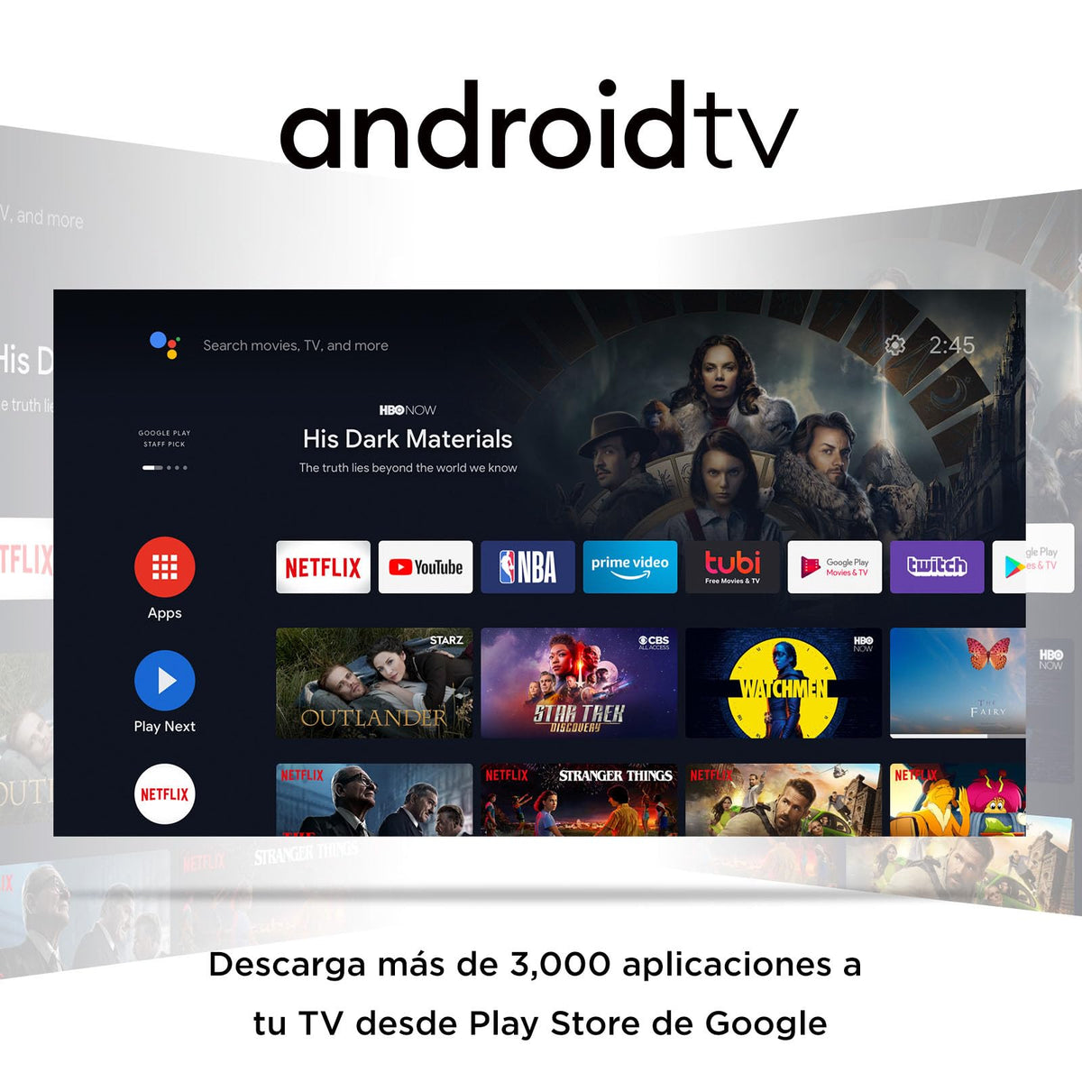 TCL Smart TV Pantalla 43" 43S350A Android TV FHD 2K Compatible con Alexa