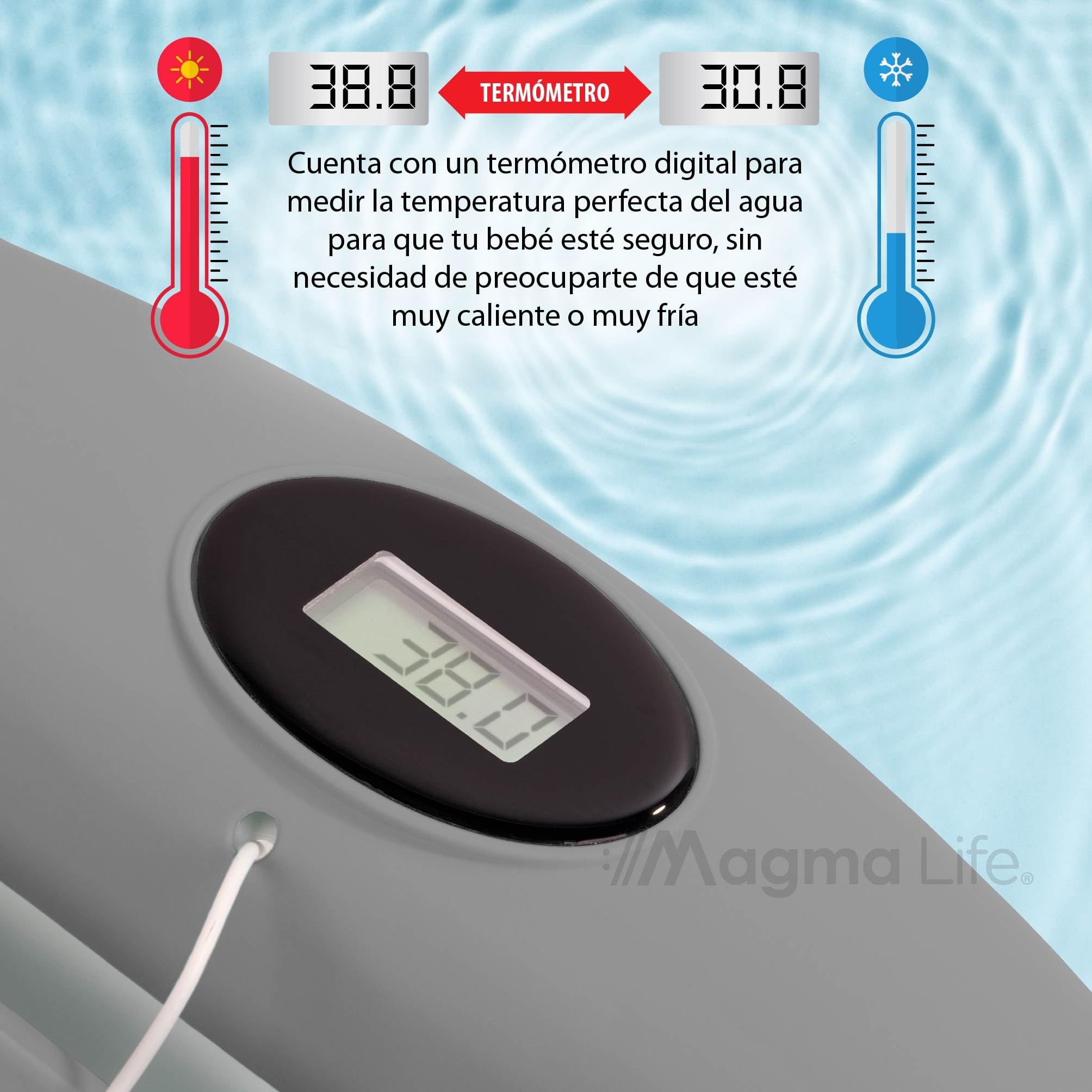 Bebbly Bañera para Bebé: Moderna Tina de Baño Plegable para Bebé, con Sensor de Temperatura y Cojín Antideslizante, Segura para Bebé Recién Nacido a 12 meses. ¡Garantiza Tranquilidad y Practicidad para tu Bebé! (Gris)